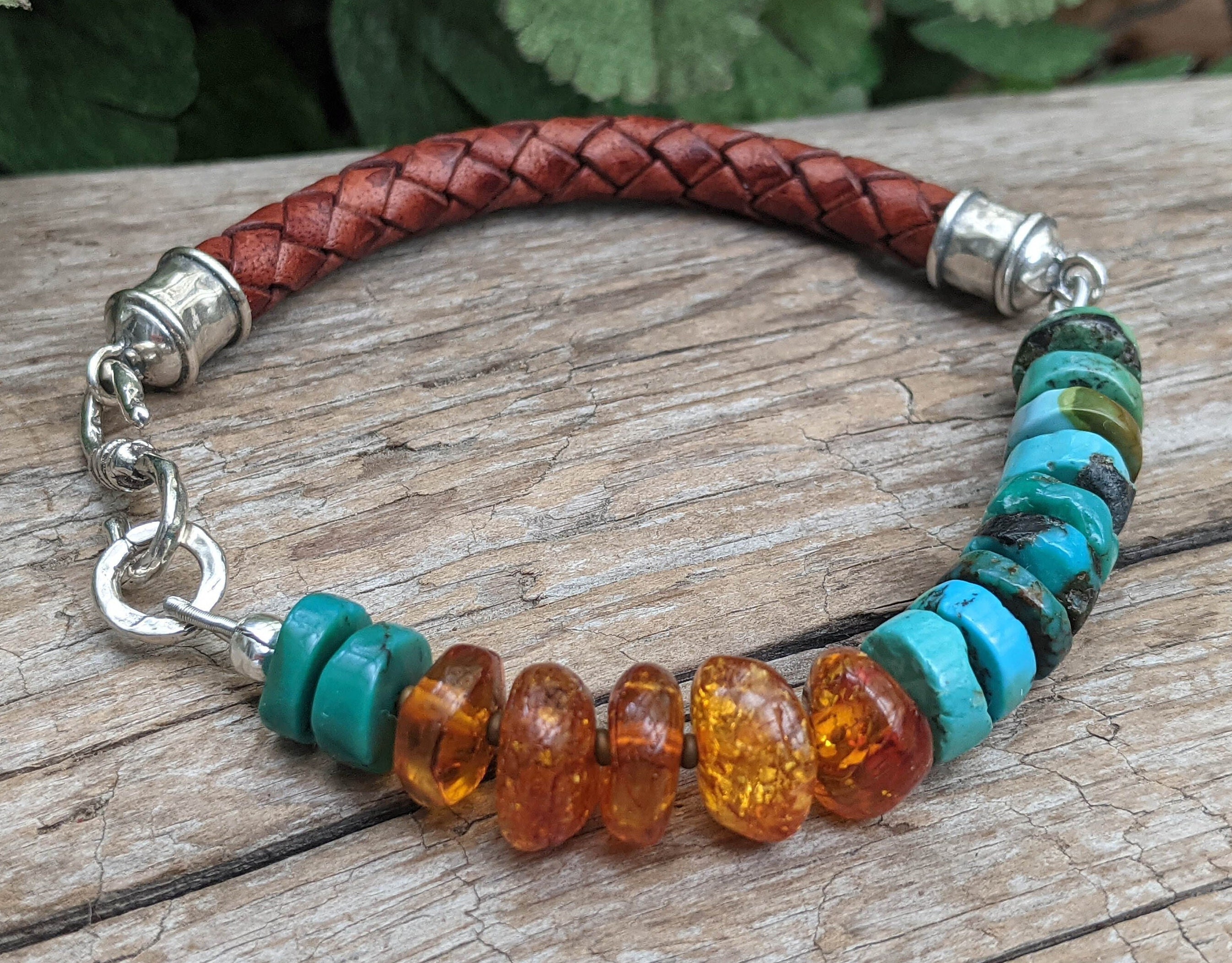 Bracciale turchese, bracciale turchese da uomo, bracciale da uomo, bracciale per uomo, bracciale da uomo, bracciale in pelle e turchese, bracciale uni