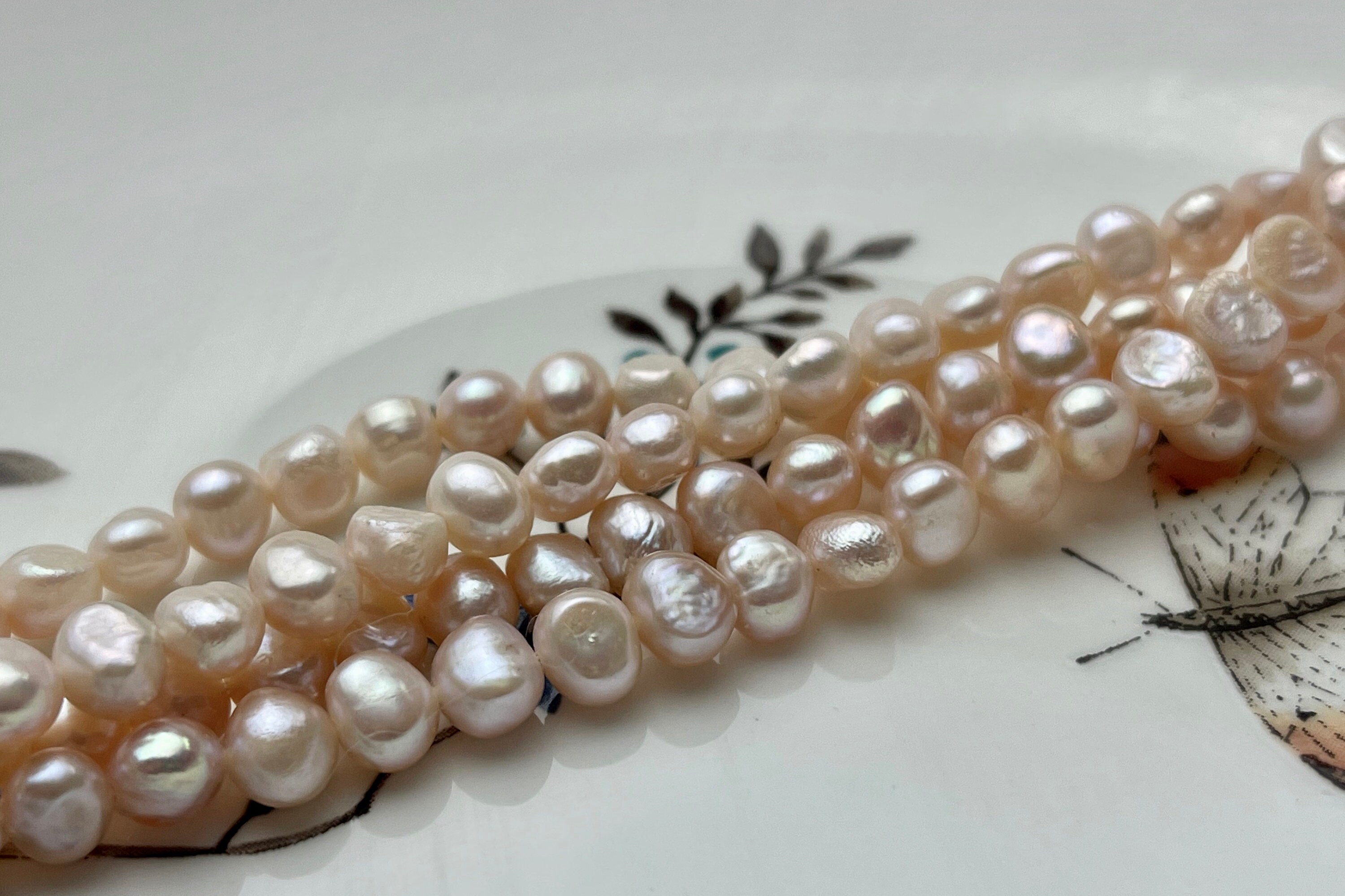 Perle di perle d'acqua dolce rosa naturale da 5-8 mm, perle d'acqua dolce rosa autentiche, perle di perle d'acqua dolce rosa naturali n. 1455