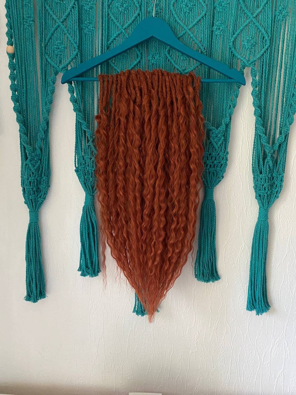 Extension per capelli rossi a doppia punta, dreadlock sintetici ricci e ondulati color zenzero, extension per dreadlock boho, dreadlock sintetici legg