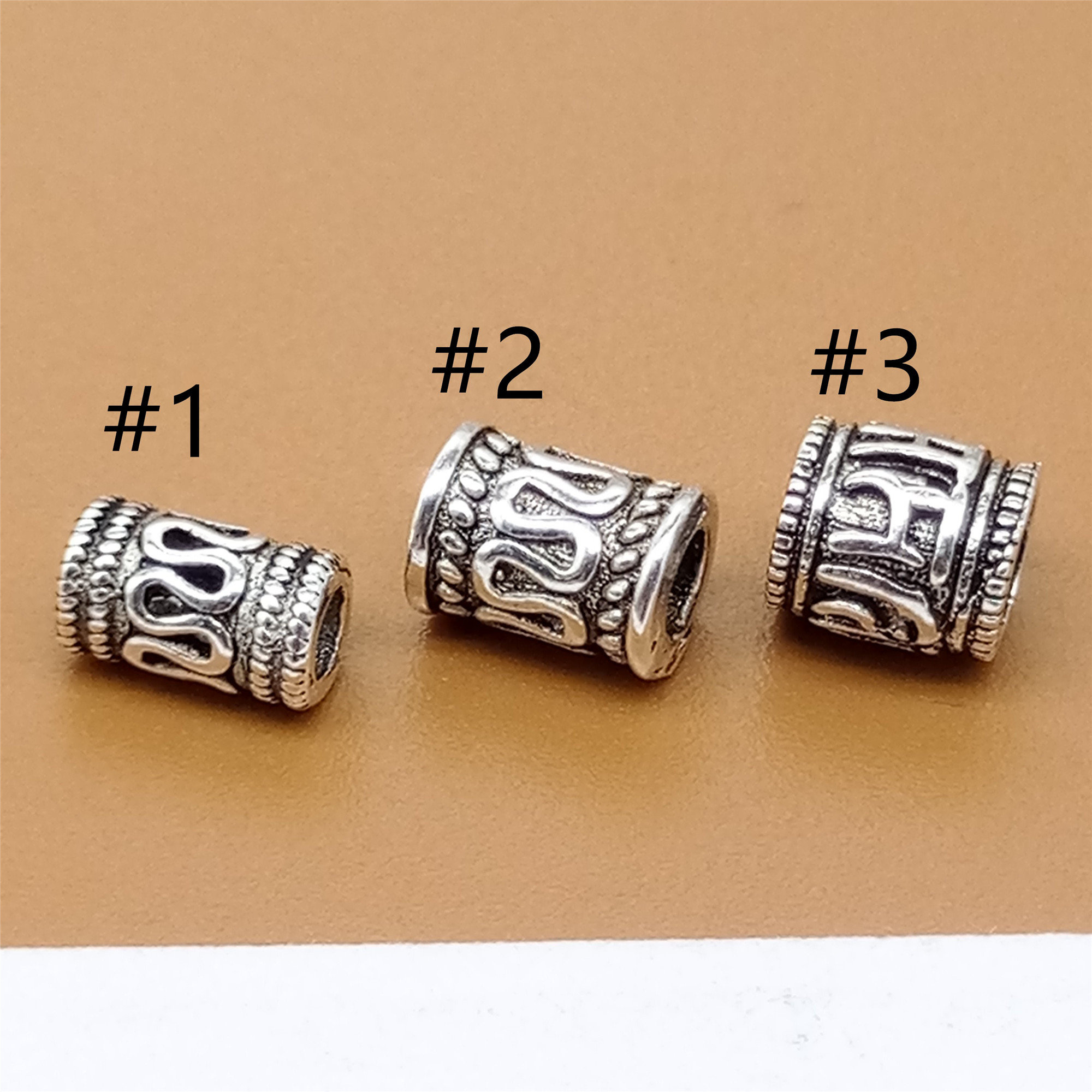 5 perline OM in argento sterling, perline a spirale, perline religiose, perline OM in argento 925 per yoga, meditazione, braccialetti e collane