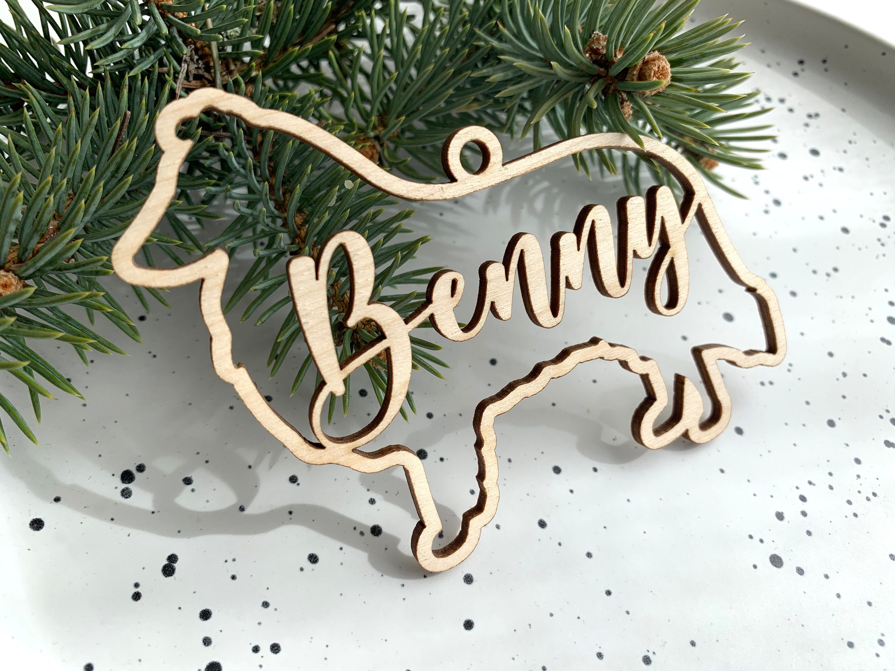 Decorazione a forma di cane da pastore scozzese, decorazione personalizzata per razza di cane, decorazione natalizia personalizzata, decorazione in le