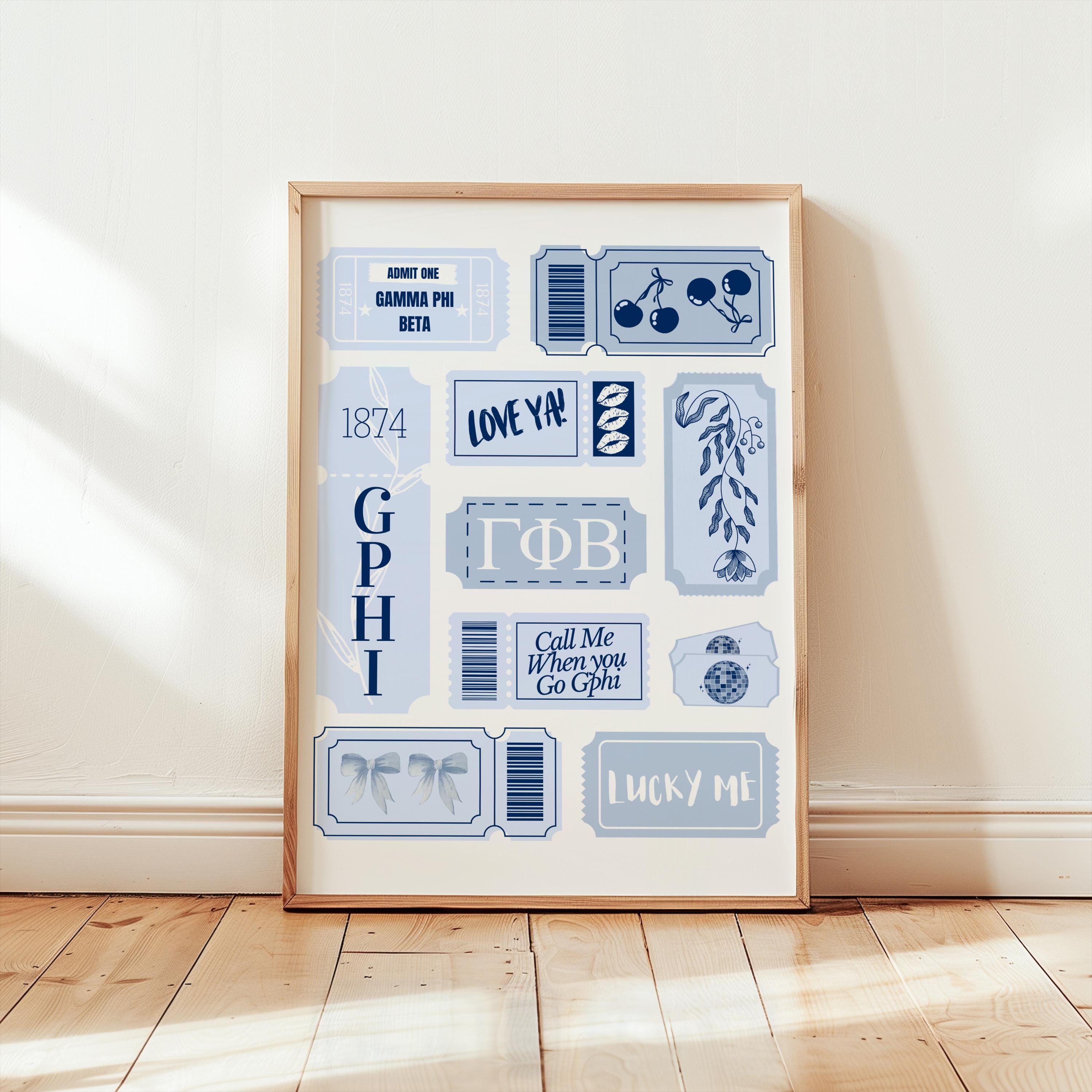 Stampa digitale Gamma Phi Beta / Stampa digitale biglietti Gamma Phi / Poster Gamma Phi Beta / Stampa digitale confraternita / Rosa / Download immedia