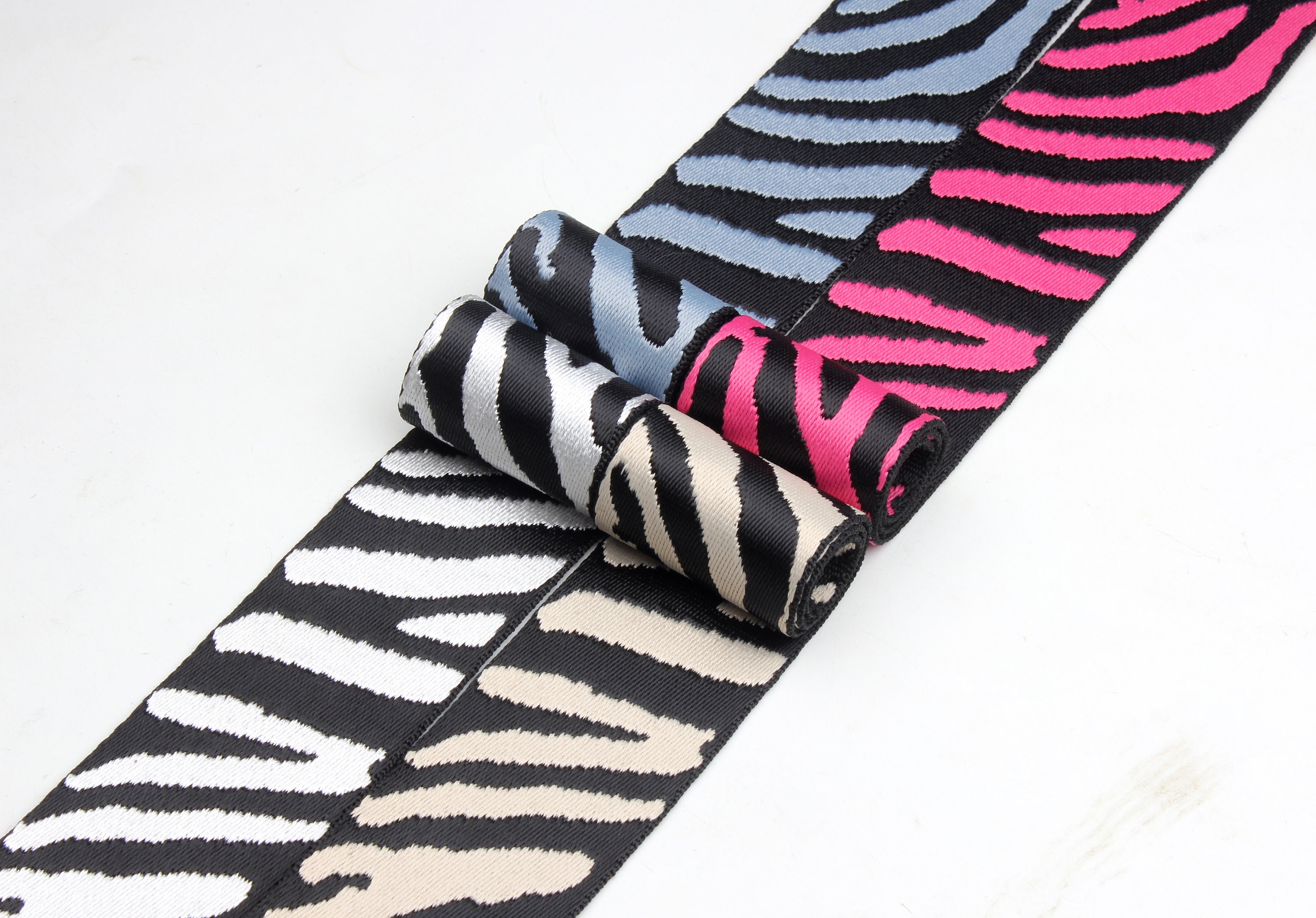 Cinghia modello zebrato-Cinghia larga 2 pollici-fettuccia per borse-cinghia-accessori abbigliamento-fettuccia dai cantieri-D-0870SC