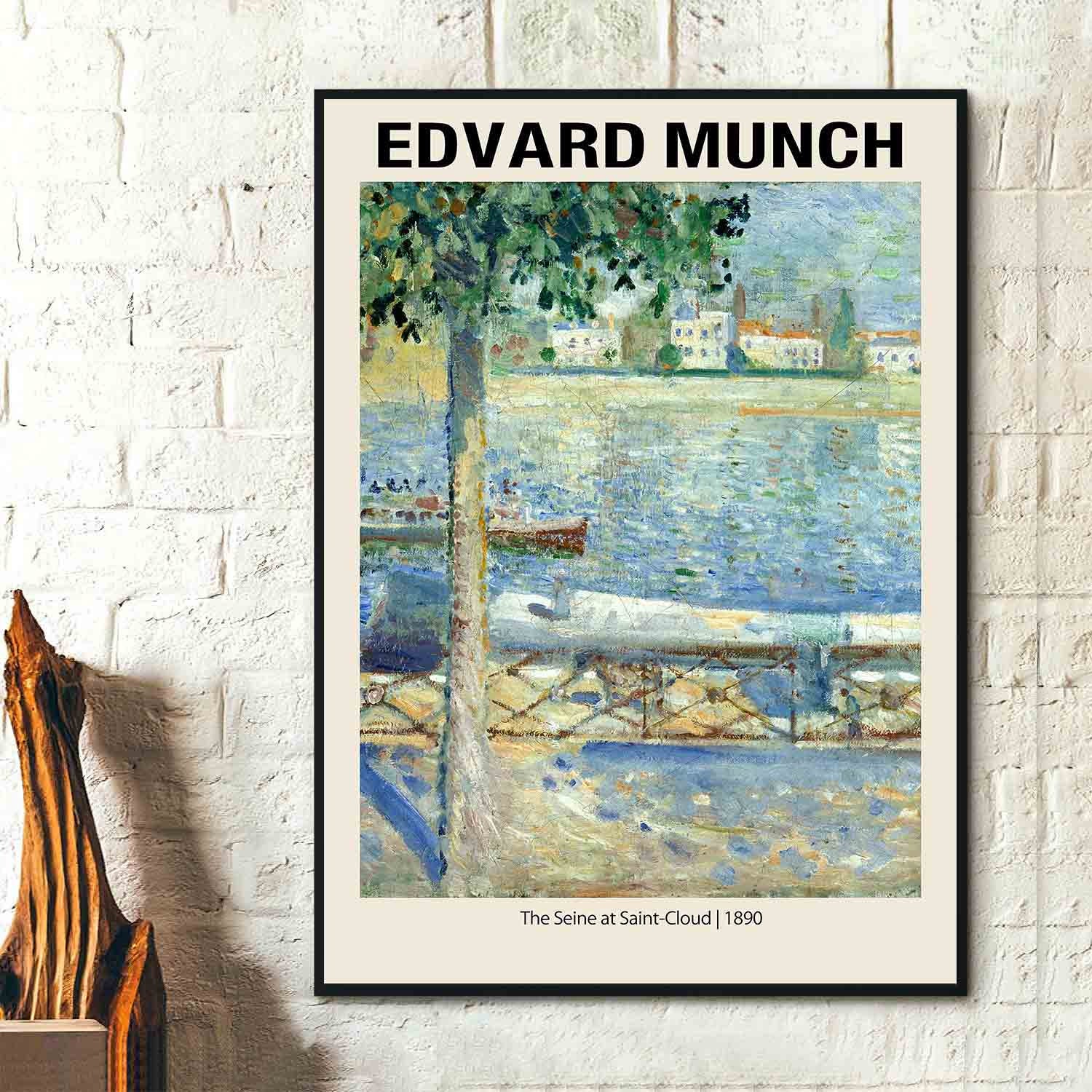 Stampa artistica di Edvard Munch - La Senna a Saint Cloud 1890 - Poster di Edvard Munch, Arte della parete di Edvard Munch, Stampa della mostra di Mun
