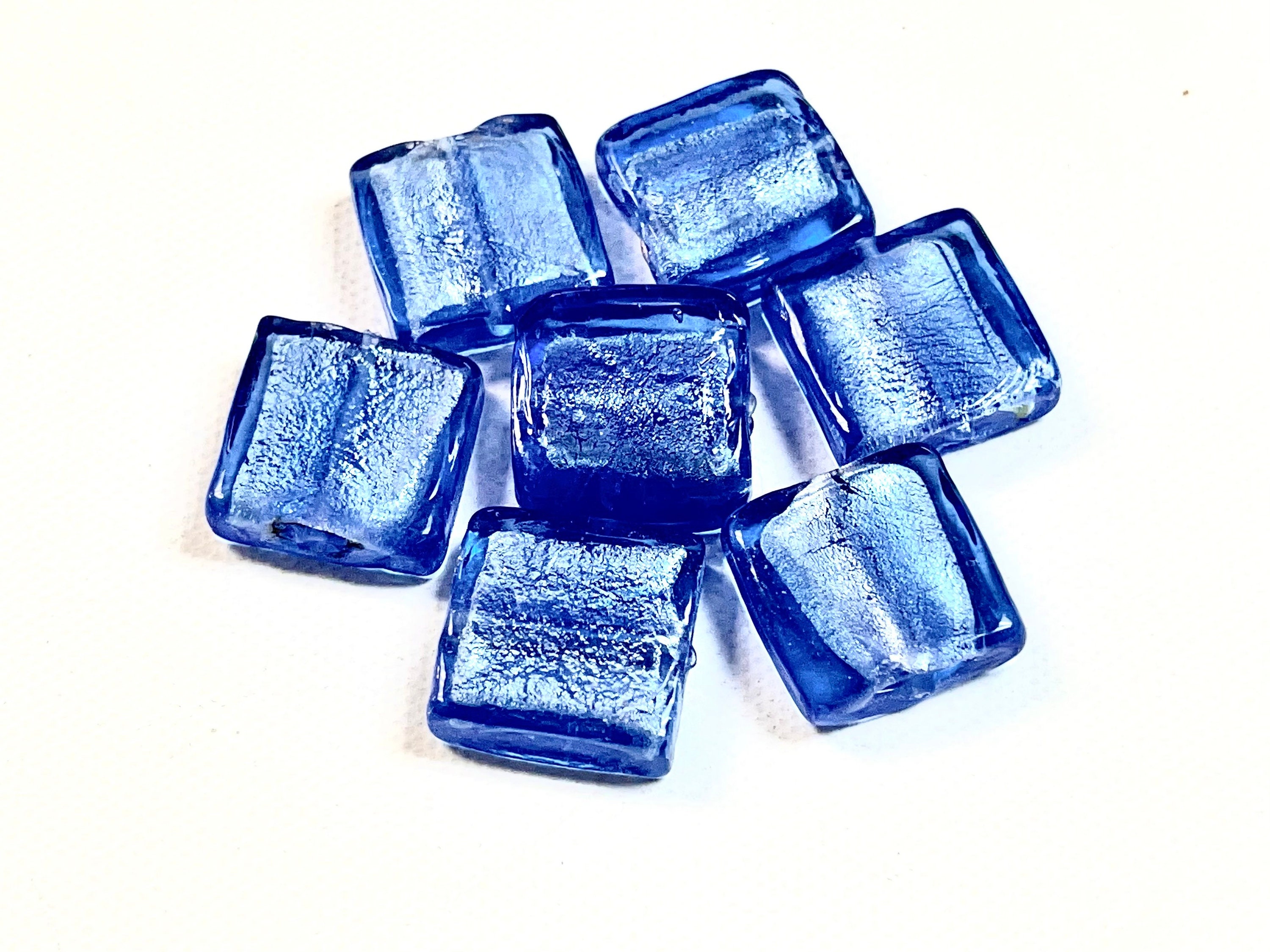 10 pezzi di perle di vetro a lume, perle focali, perle di vetro di Murano, perle di vetro veneziano, perle in lamina d'argento, perle di vetro fatte a