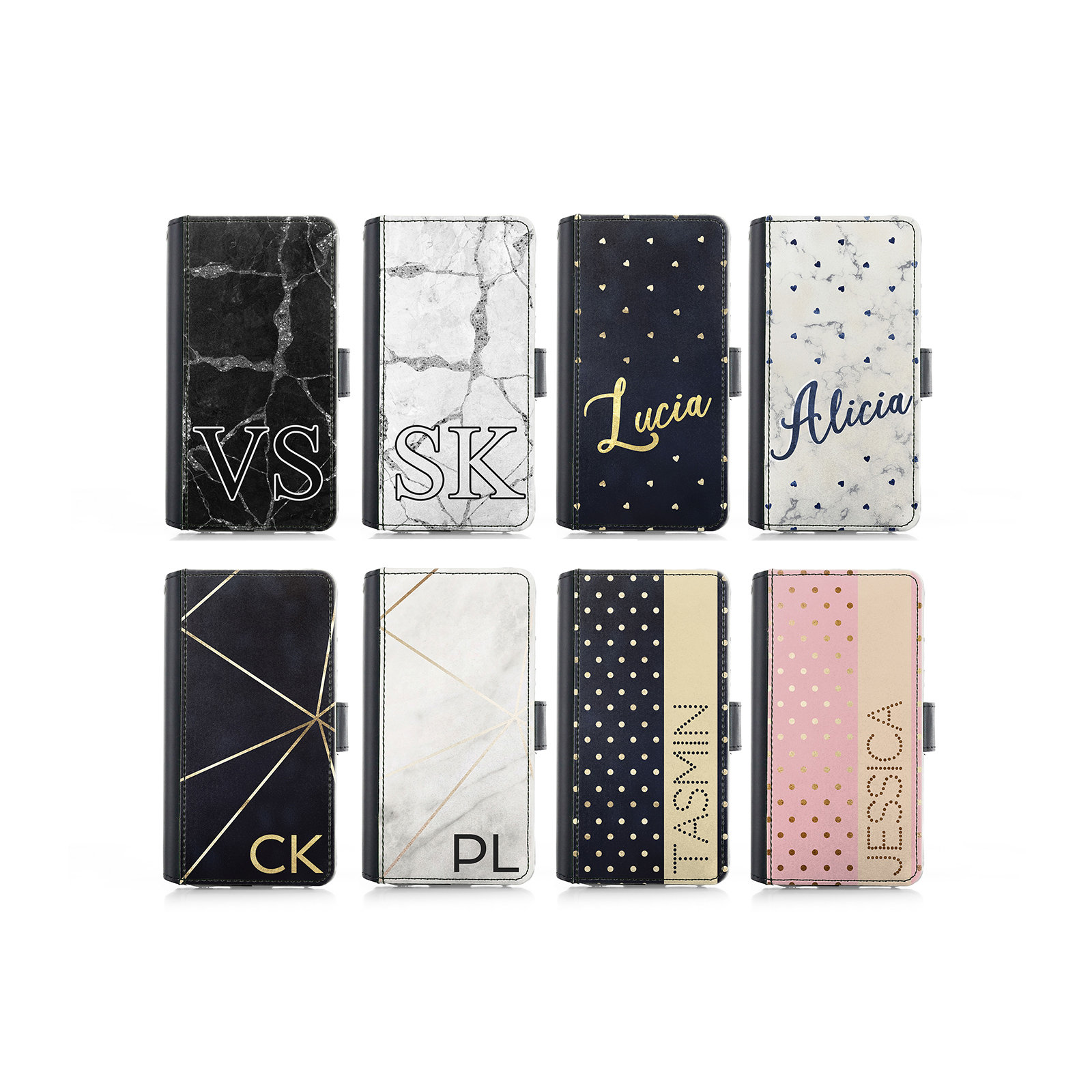 Custodia personalizzata per telefono Samsung, custodia a portafoglio in pelle PU