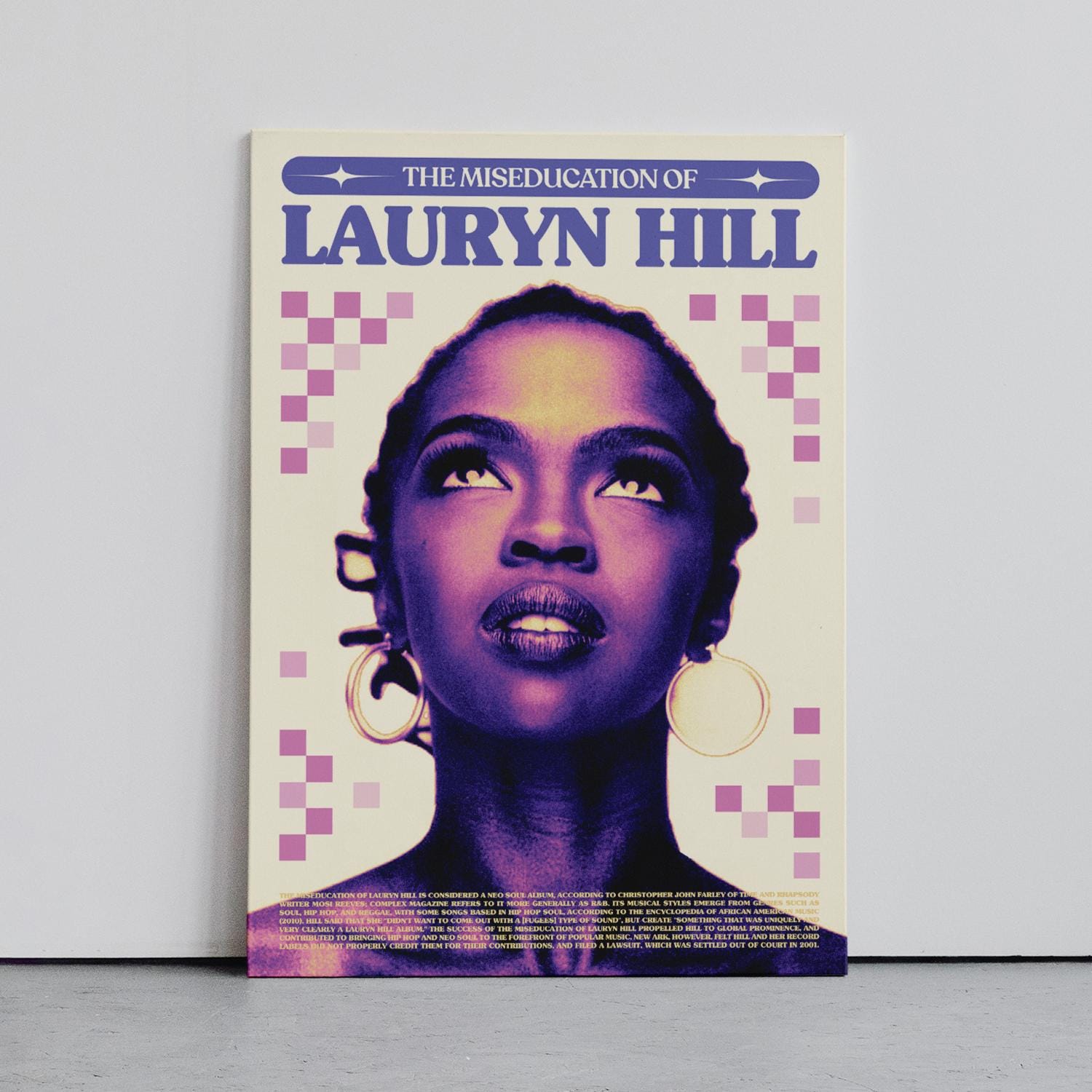 Poster di Lauryn Hill, stampa artistica musicale da parete, grafica retrò, poster jazz, poster R&B, poster di musica soul, stampa artistica digitale