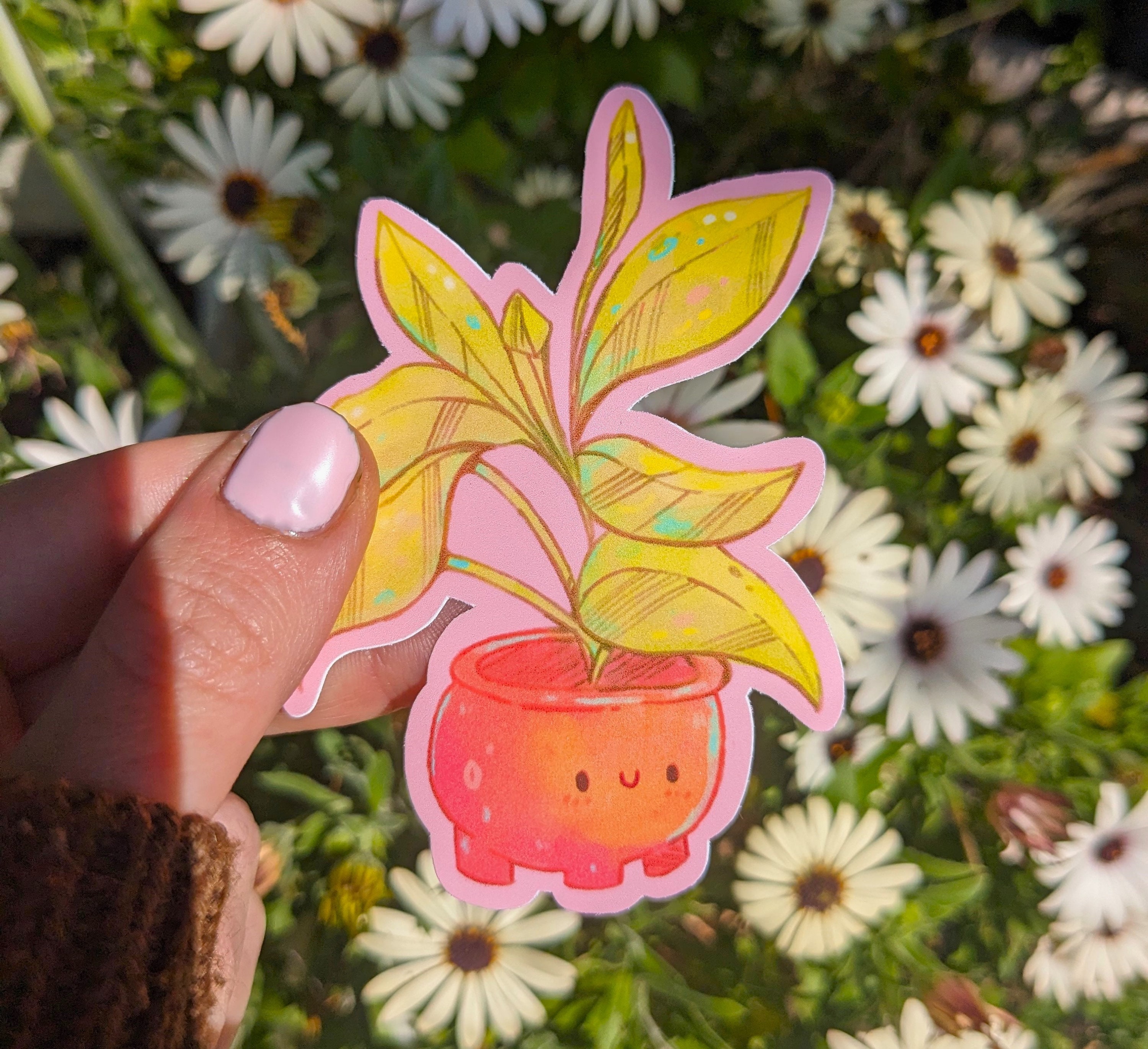 Adesivo per vasi di piante carino / Adesivo impermeabile, Adesivo per piante carino, Adesivo per amanti delle piante, Adesivi kawaii, Adesivo Cottagec