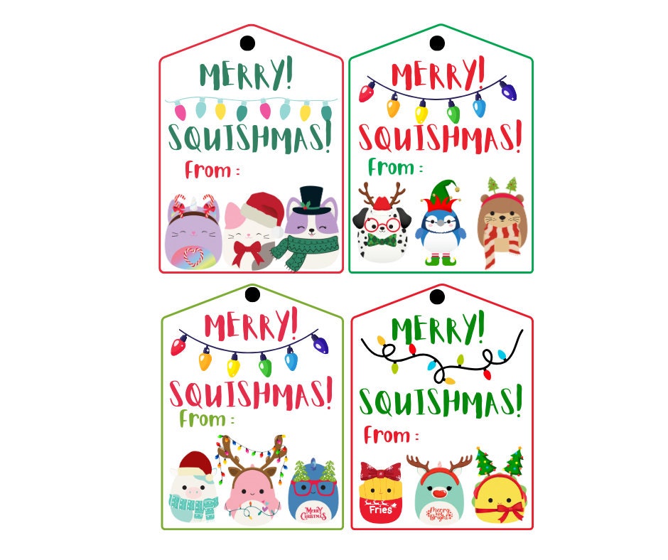 Etichetta regalo di Natale, etichetta di Natale Squishmallow, etichetta di Natale Squishmash, Squishmallow, etichetta regalo, etichetta di Natale, Squ