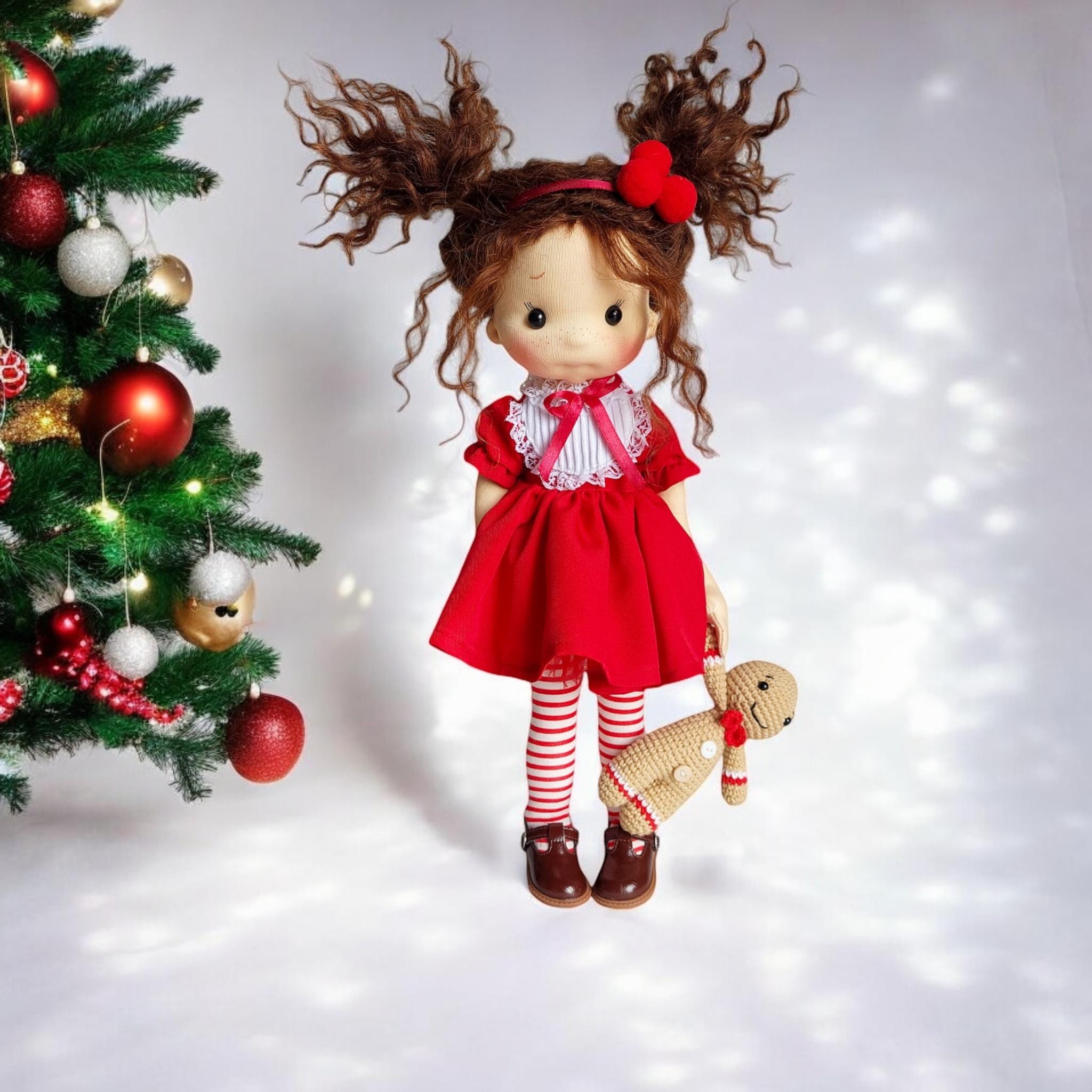 Carol - Bambola mobile completa, bambola Waldorf ispirata, bambola in cotone biologico, bambola per collezionisti, bambola regalo, arte e bambola, bam