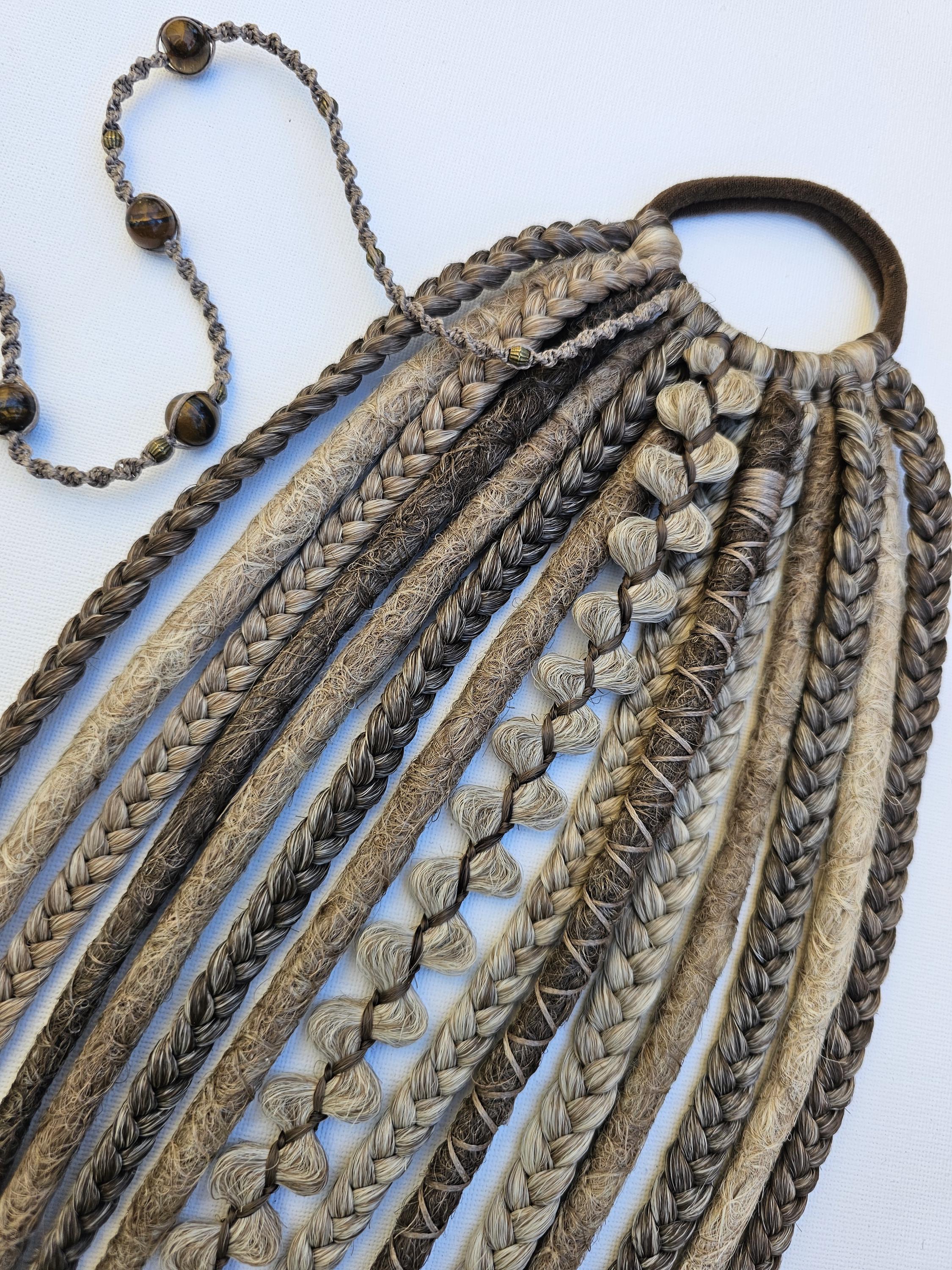 Dreads biondi su elastico, trecce bionde in extension dreads, dreads su fascia per capelli - coda di cavallo con dreads sintetici, extension per capel
