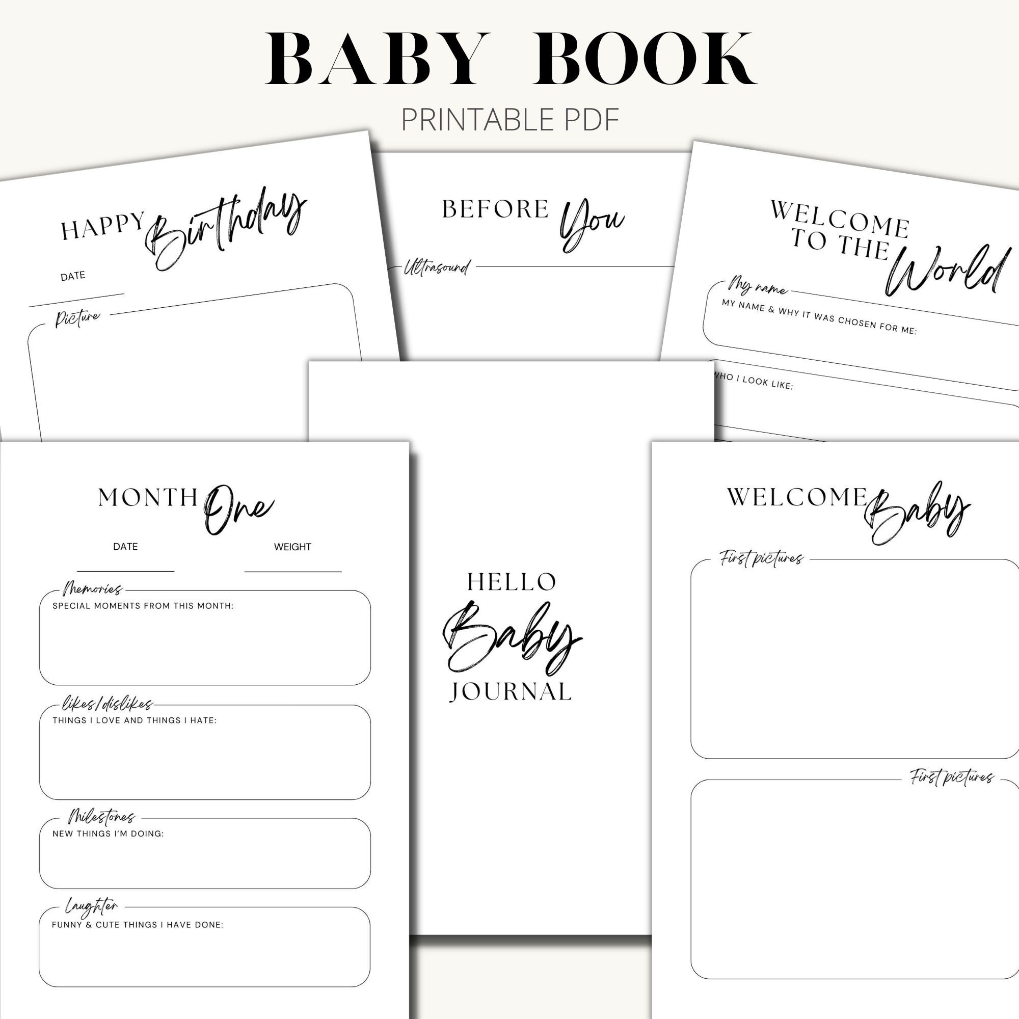 Libro per bambini, Pagine stampabili per libri per bambini, Libro dei ricordi per bambini, Libro per bambini primo anno, Libro per bambini