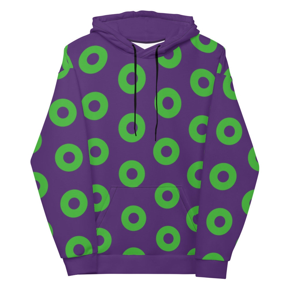 Felpa con cappuccio Phish Donut, Felpa con cappuccio Phish unisex, Ciambelle Phish Mexico, Felpa con cappuccio con stampa all over, Felpa con cappucci