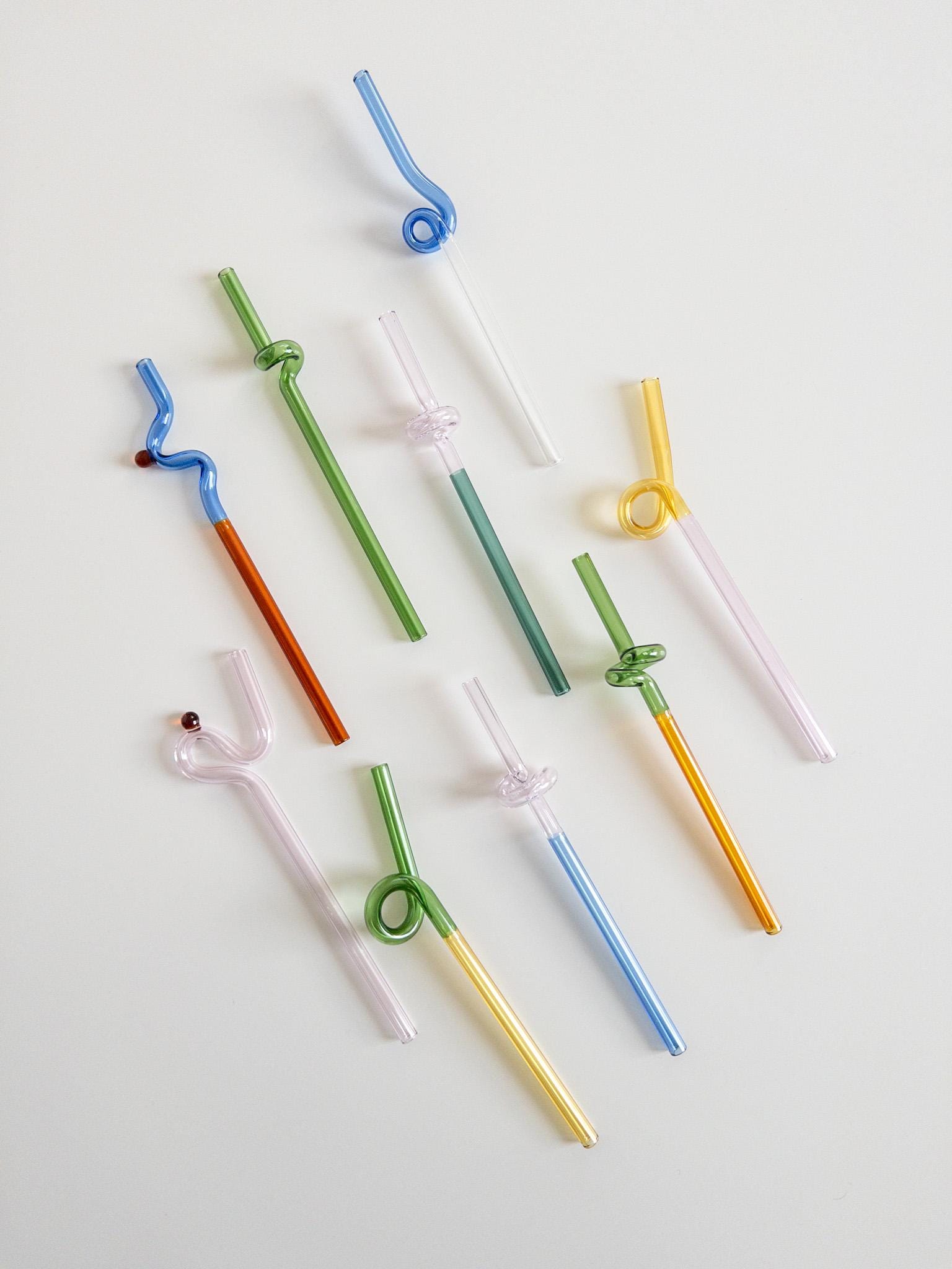 Cannucce di vetro riutilizzabili, sostenibili, cannucce per cocktail, cannucce per feste, cannucce di design