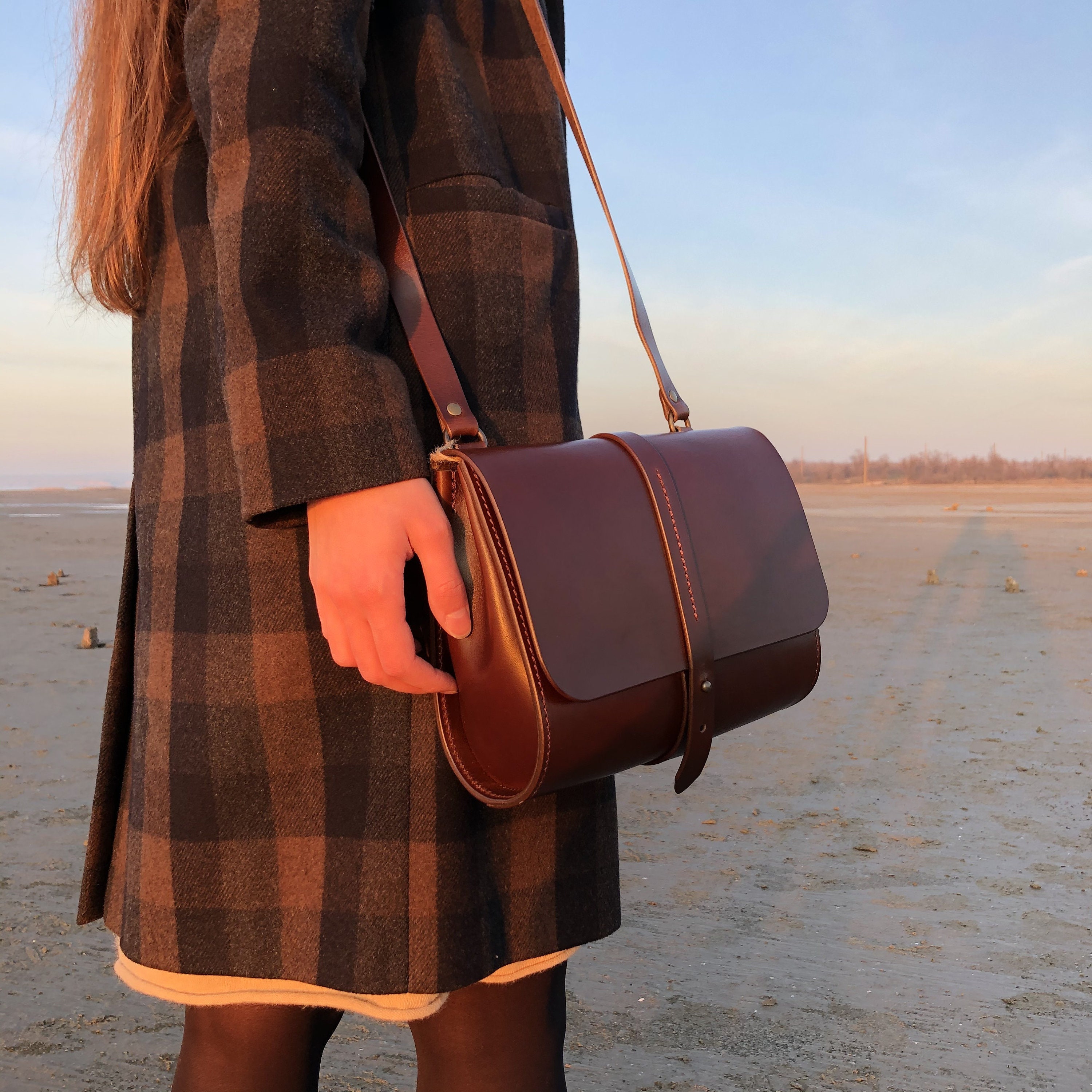 Borsa a tracolla in pelle da donna Borsa a tracolla in pelle marrone Piccola borsa a tracolla Borsa a tracolla Borsa a mano