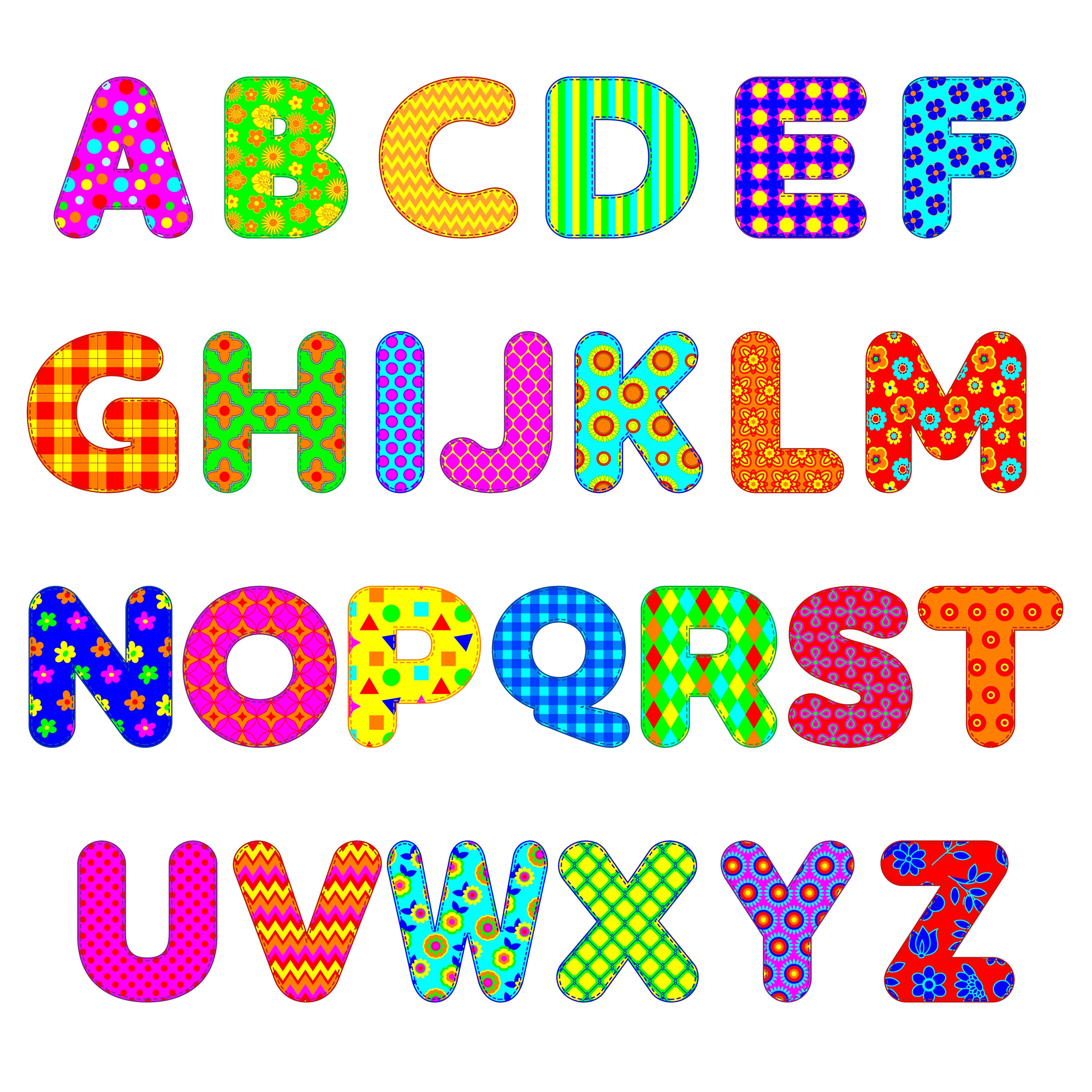 Clipart dell'alfabeto, Clip art di lettere dell'alfabeto colorate, Lettere maiuscole e minuscole, Lettere colorate, Clipart dell'alfabeto digitale, Us
