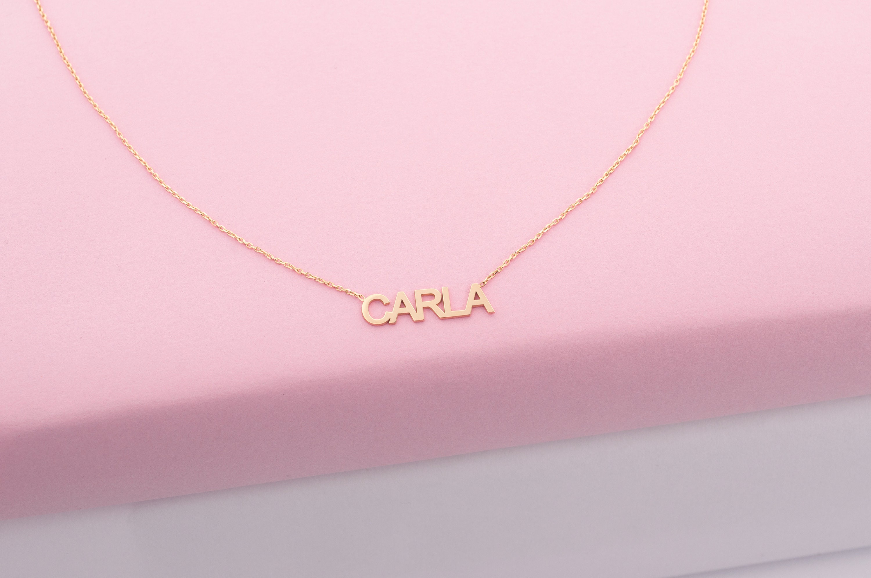 Collana con nome in oro massiccio 14k - Collana con nome - Collana con nome in oro - Collana con nome - Gioielli personalizzati - Gioielli con nome -