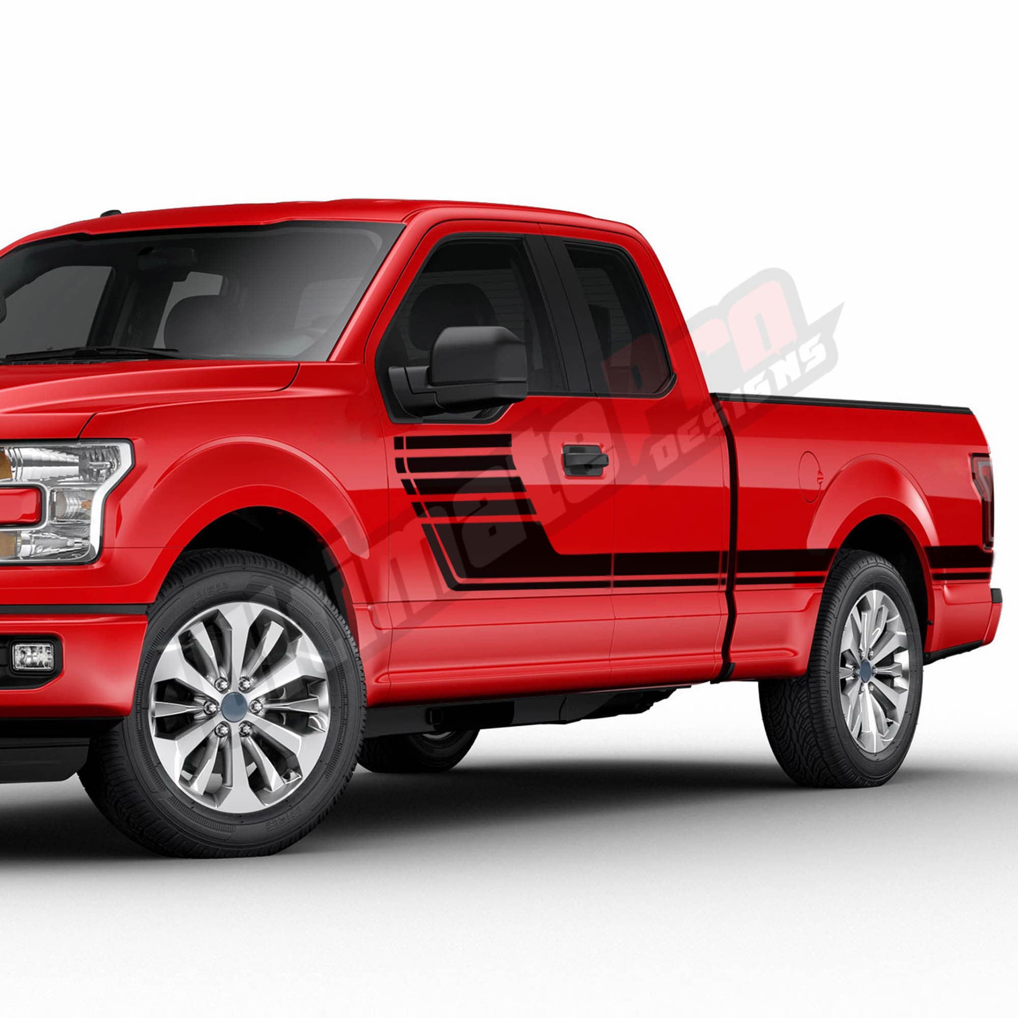Strisce sportive compatibili con Ford F150 Super cab 2009 - Presente Adesivo sportivo da hockey Strisce in vinile per specchietti laterali Adesivo fuo
