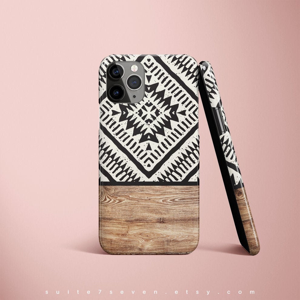 Custodia per iPhone 12, Custodia per iPhone 15, Custodia in legno azteco, Custodia per iPhone 11 Pro, iPhone 13, iPhone 11, Arte tribale, Custodia, Cu