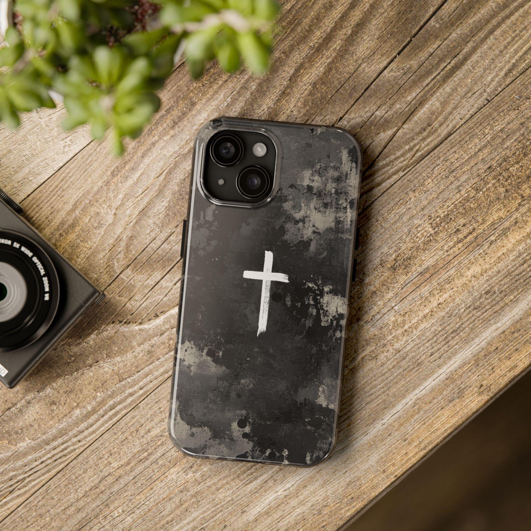 Custodia per iPhone con croce cristiana minimalista, custodia per iPhone cattolica, custodia per iPhone con Bibbia, custodia per iPhone con Gesù, rega