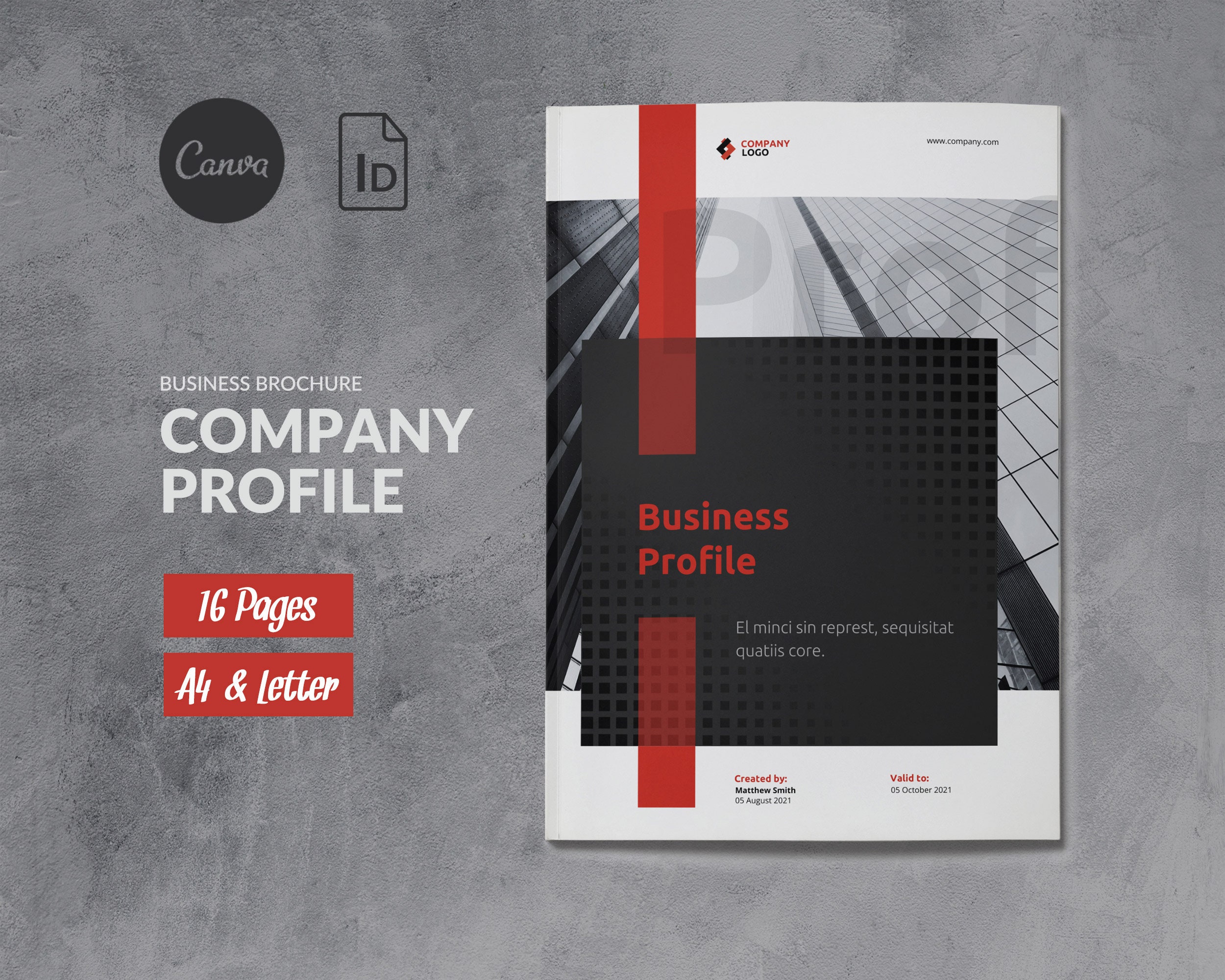Modello di brochure per profilo aziendale, brochure aziendale Canva, brochure aziendale, profilo aziendale Canva, presentazione aziendale all'avvio