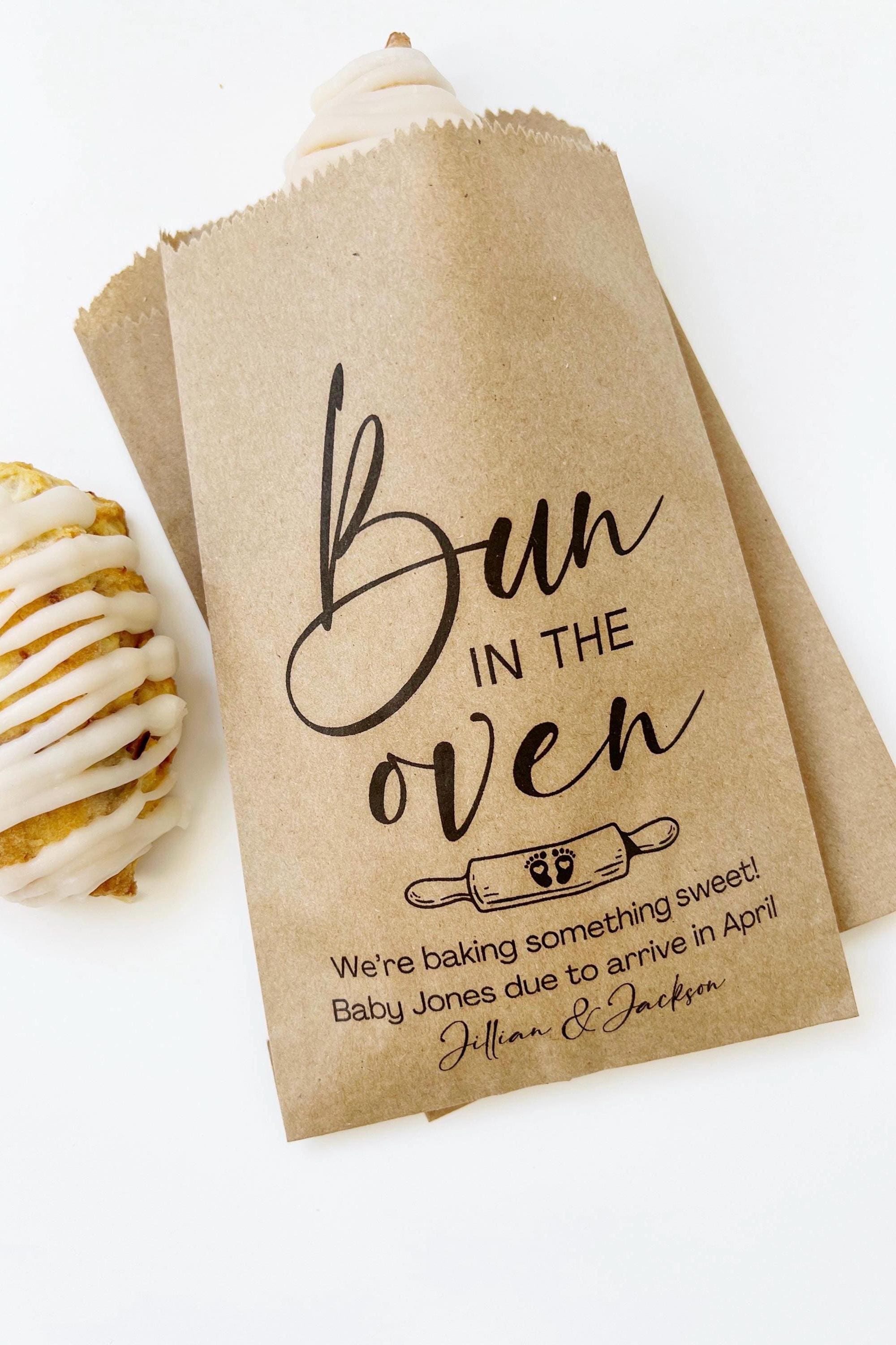 "Decorazioni per baby shower \"Bun in the Oven\" / Sacchetti regalo per baby shower / Sacchetti regalo per baby shower / Bomboniere per baby shower per b"