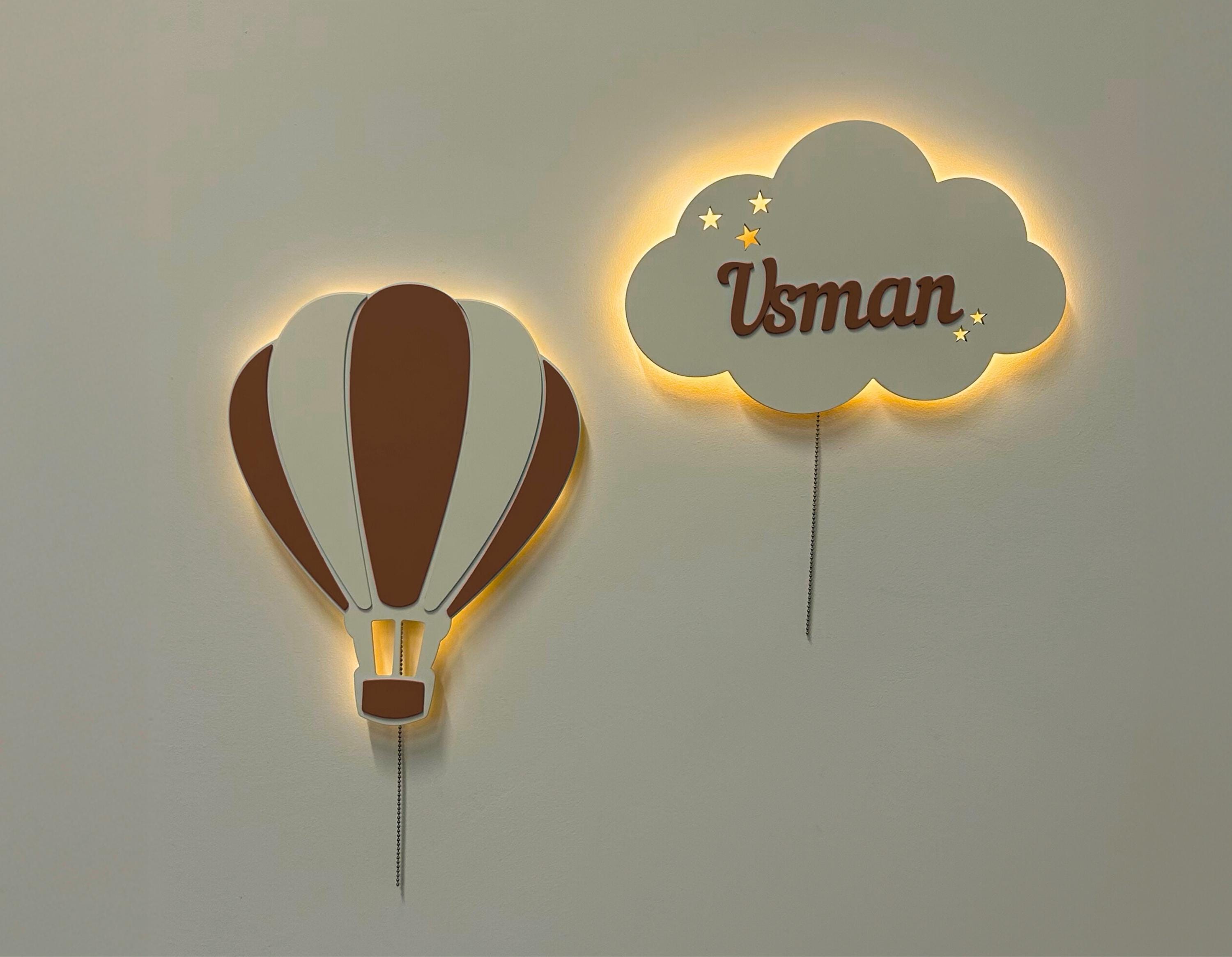 Lampada per cameretta a forma di mongolfiera - Luce notturna a forma di palloncino e lampade a forma di nuvola - Decorazione da parete per cameretta -