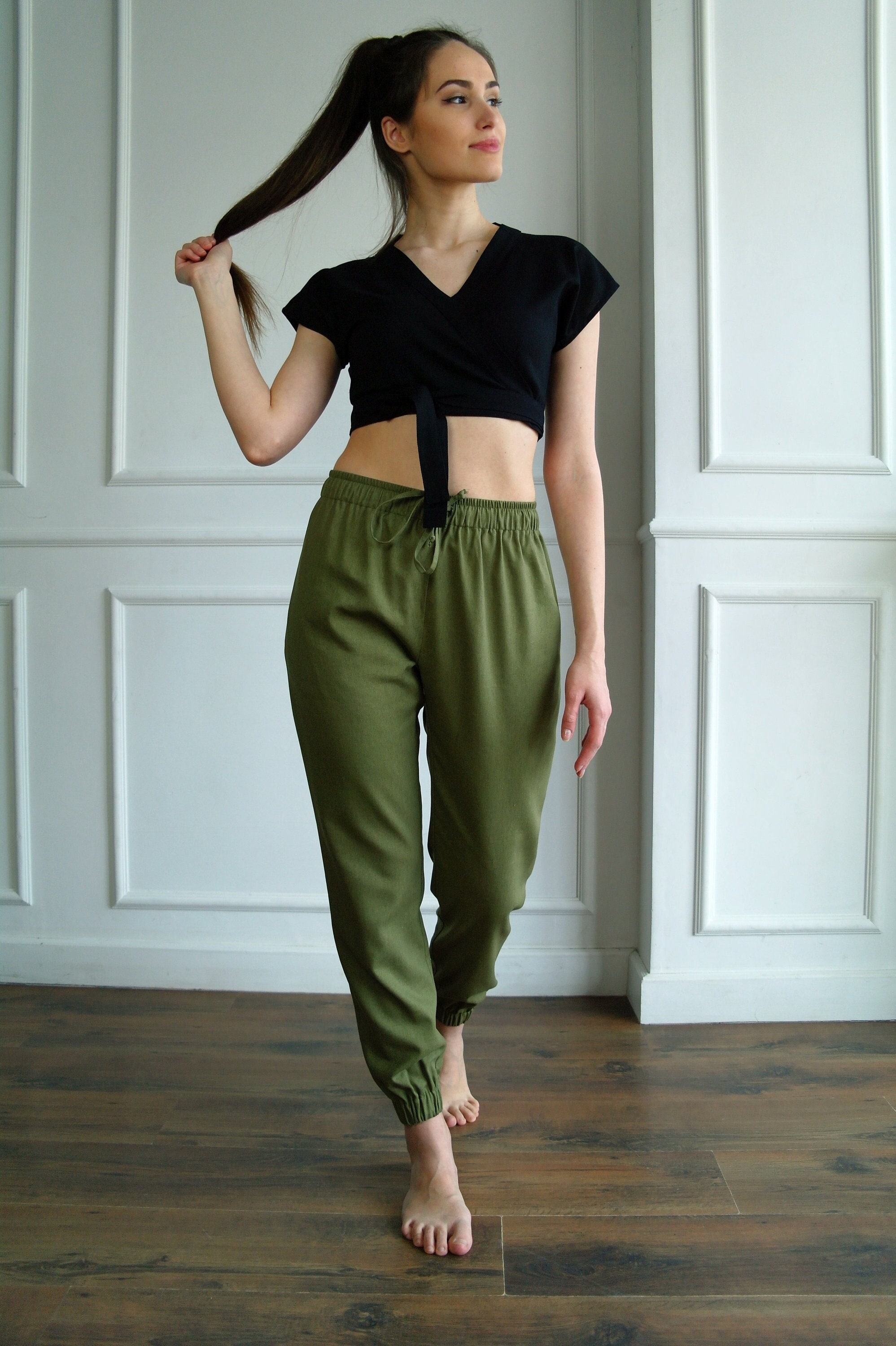 PANTALONI DA DONNA, Pantaloni in lino da donna, Pantaloni larghi, Pantaloni in lino da donna, Pantaloni comodi, Pantaloni in lino morbido, Pantaloni b