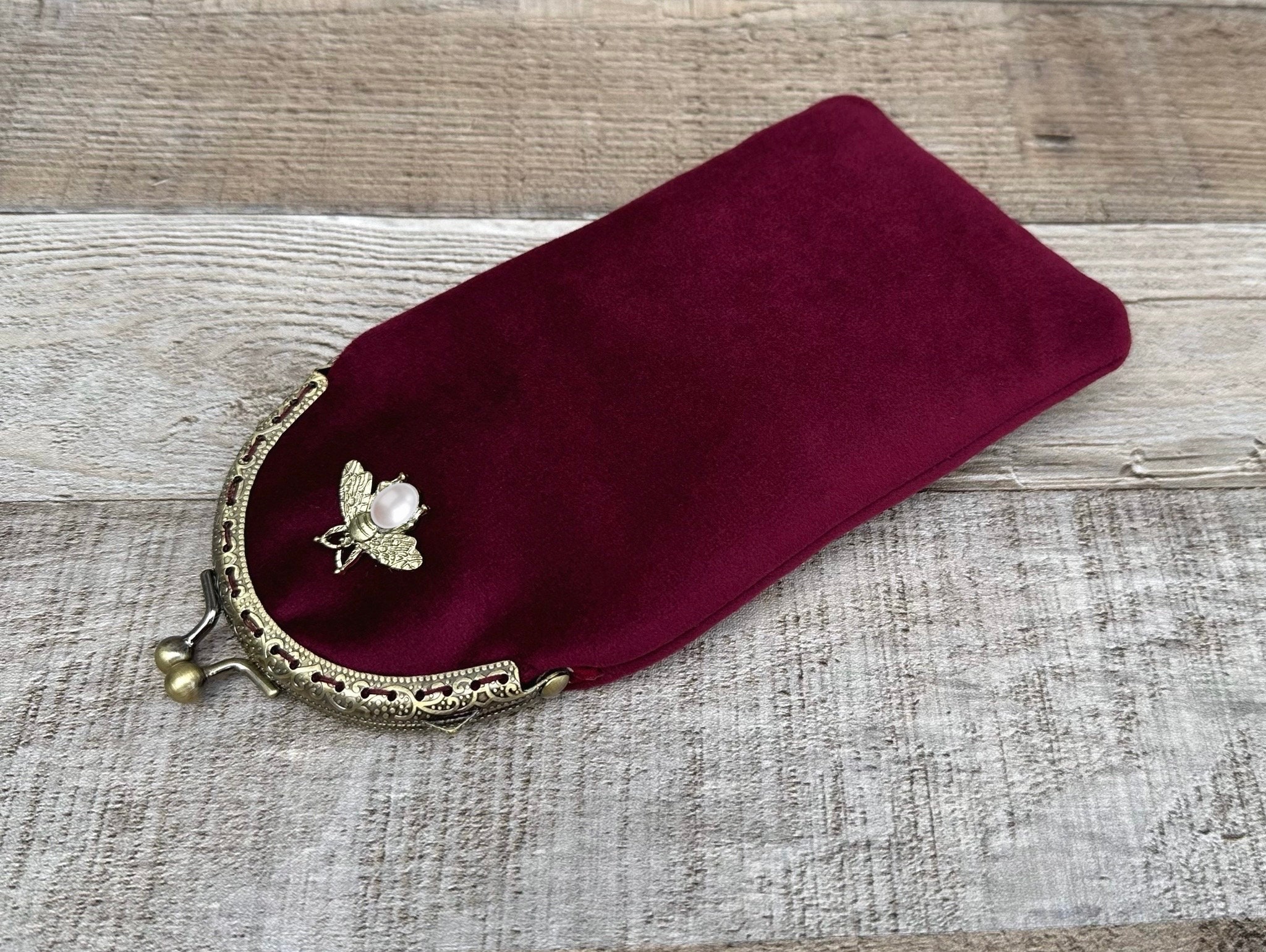 Astuccio per occhiali vintage da donna. Astuccio per occhiali in velluto. Astuccio per occhiali da lettura. Astuccio morbido per occhiali.