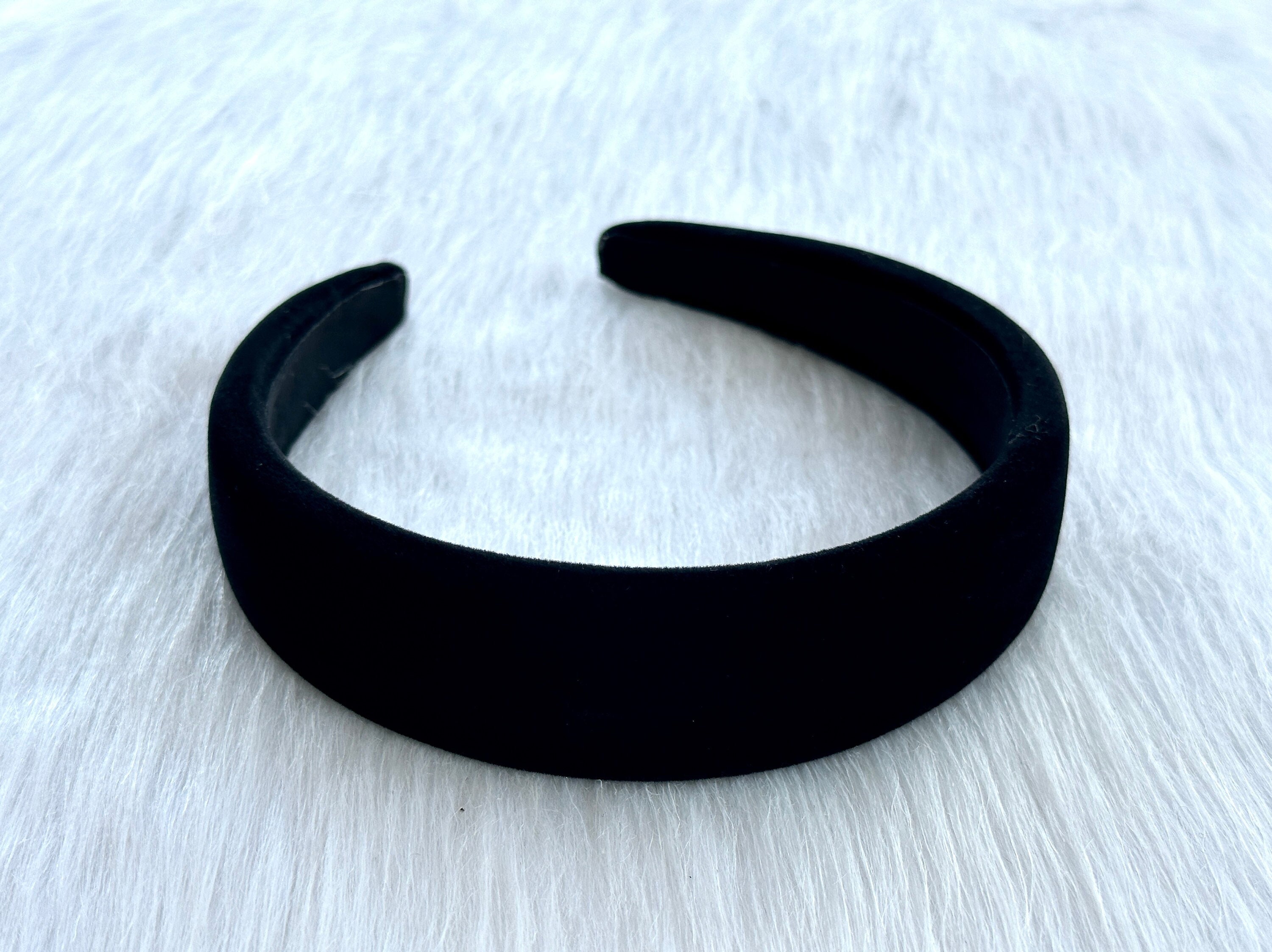 Semplice fascia per capelli in velluto, fascia imbottita, fascia nera retrò, fascia invernale alla moda, fascia per capelli da donna, elastico per cap