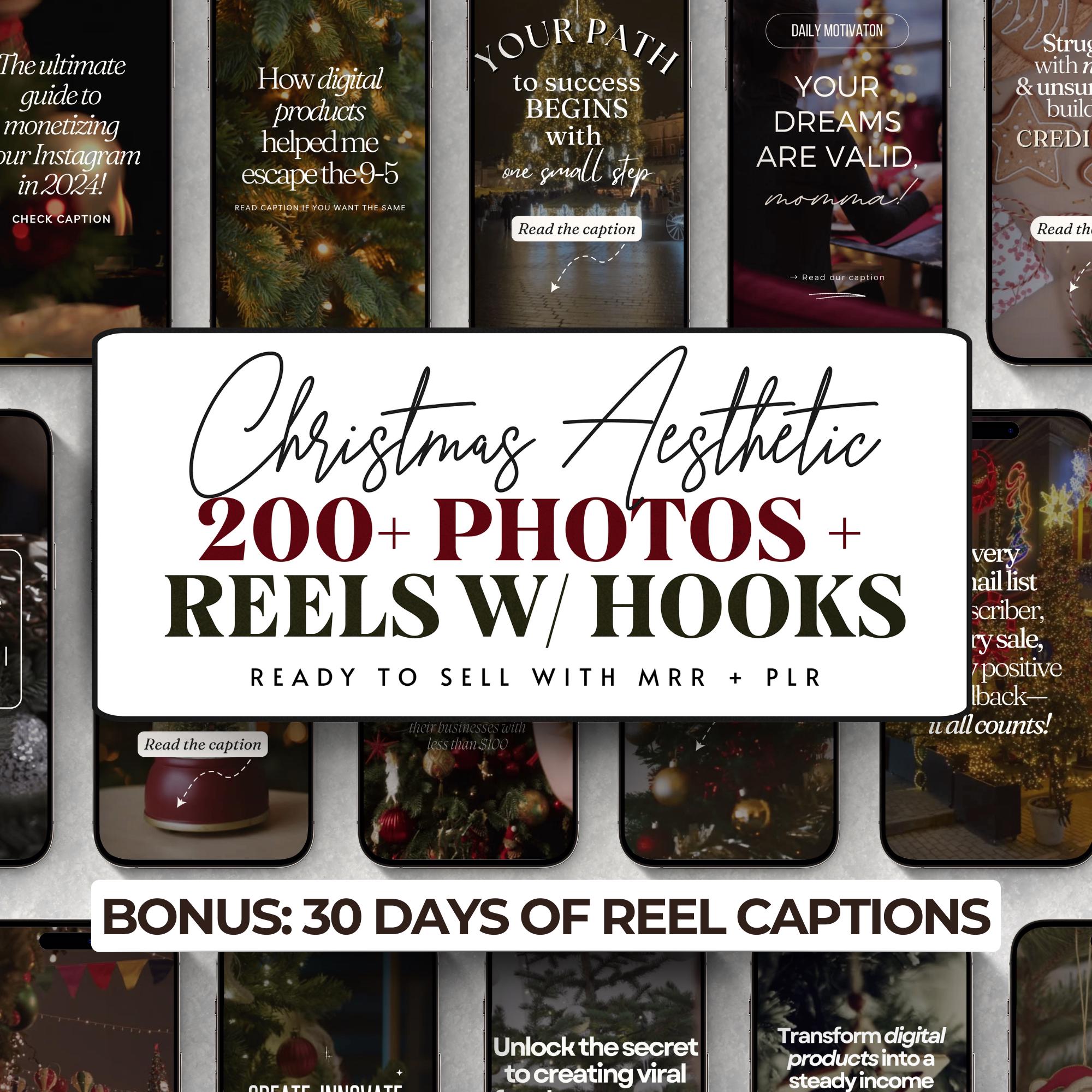 Christmas Aesthetic MRR PLR Faceless Reels, Video invernali accoglienti, Marketing digitale senza volto, Master Resell Rights Winter Christmas Reels