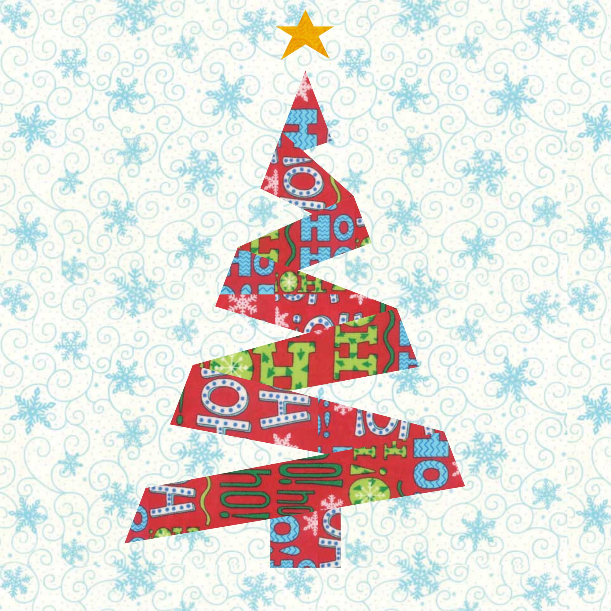 Oh albero di Natale, modello Foundation Paper Piecing (FPP), blocco trapunta, modello PDF, 3 modelli in 4 dimensioni ciascuno