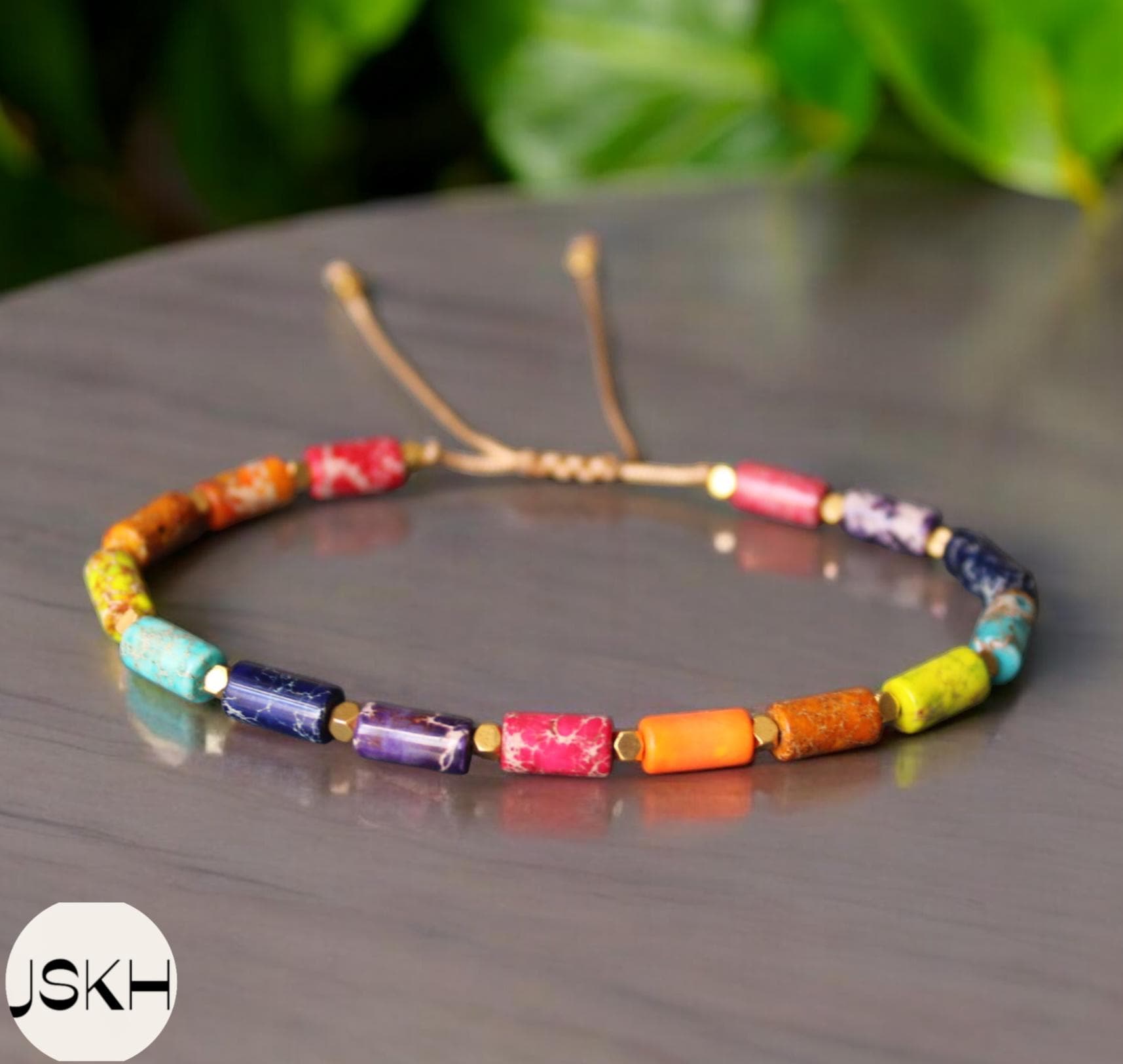 Bracciale 7 Chakra in pietra naturale, braccialetto Boho Yoga per meditazione, braccialetto con pietre preziose, equilibrio, potere, protezione, calma