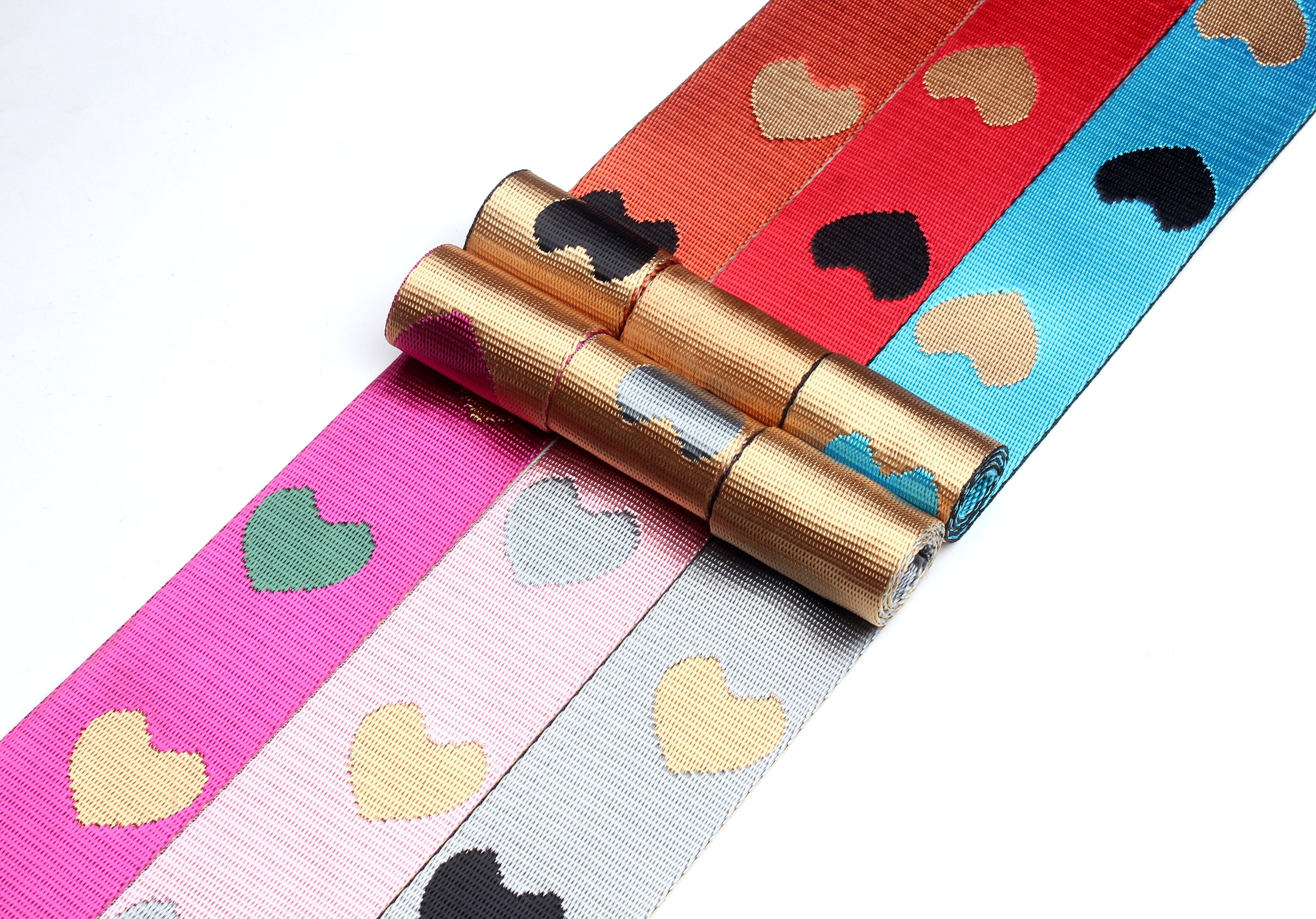 Cinghie modello cuore-cinghia larga 2 pollici-Jacquard tessitura-borse cinghia-cinghia-accessori abbigliamento-cinghia dai cantieri-D-0869SC