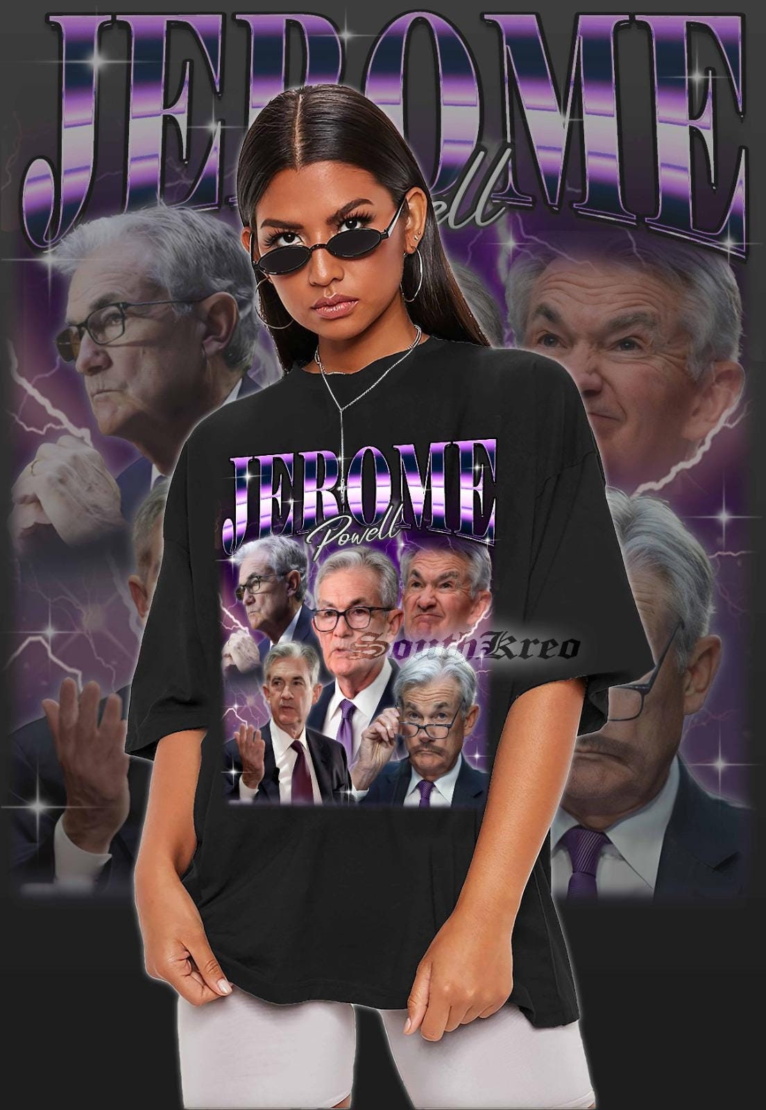 Maglietta retrò anni '90 di Jerome Powell, magliette da fan di Jerome Powell, maglietta bootleg di Jerome Powell, maglietta vintage di Jerome Powell,