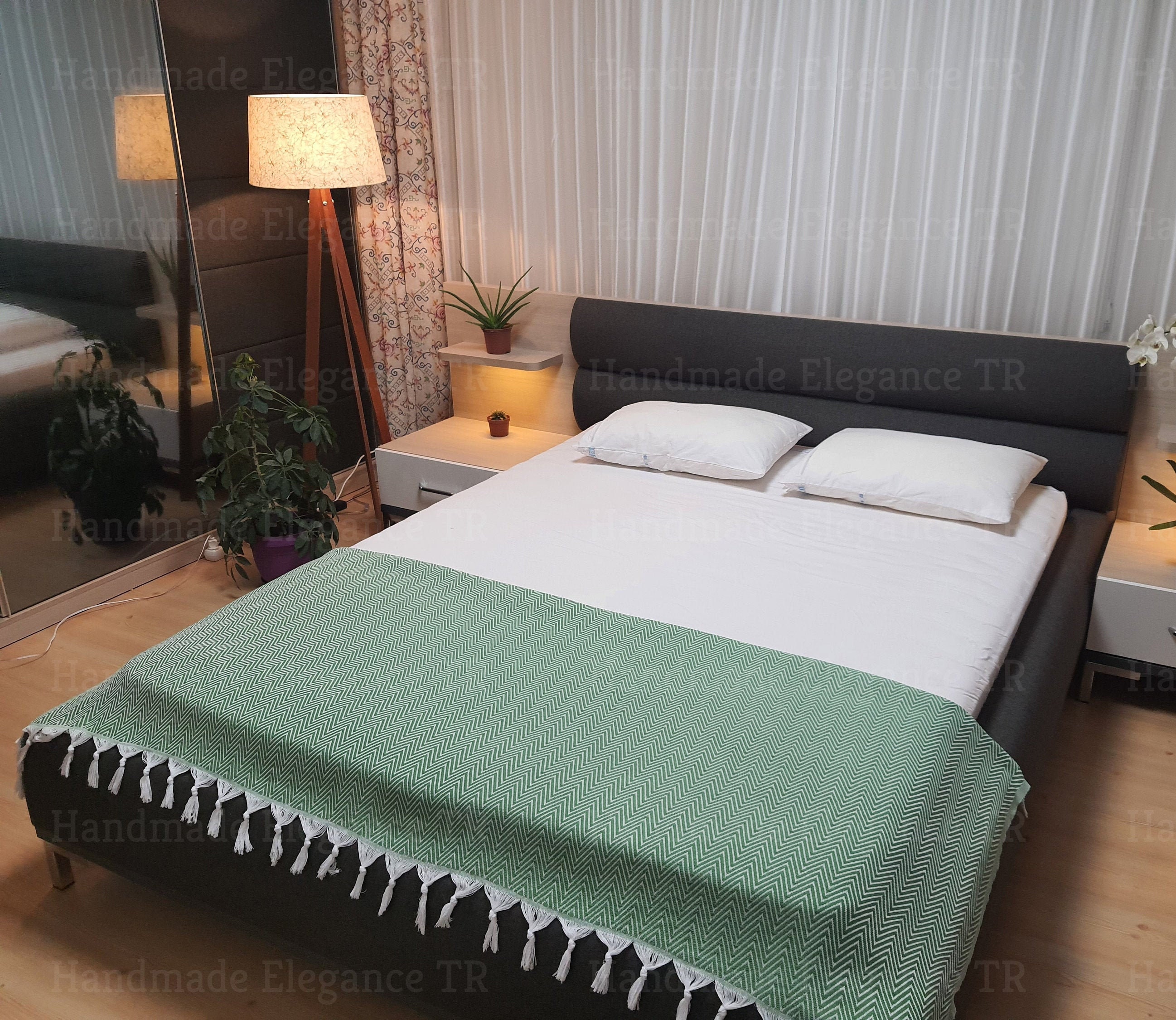 "Coperta verde, coperta calda, copriletto turco, 79\"x89\", coperta turca, coperta all'ingrosso, coperta da picnic, coperta di cotone, coperta decorativa"