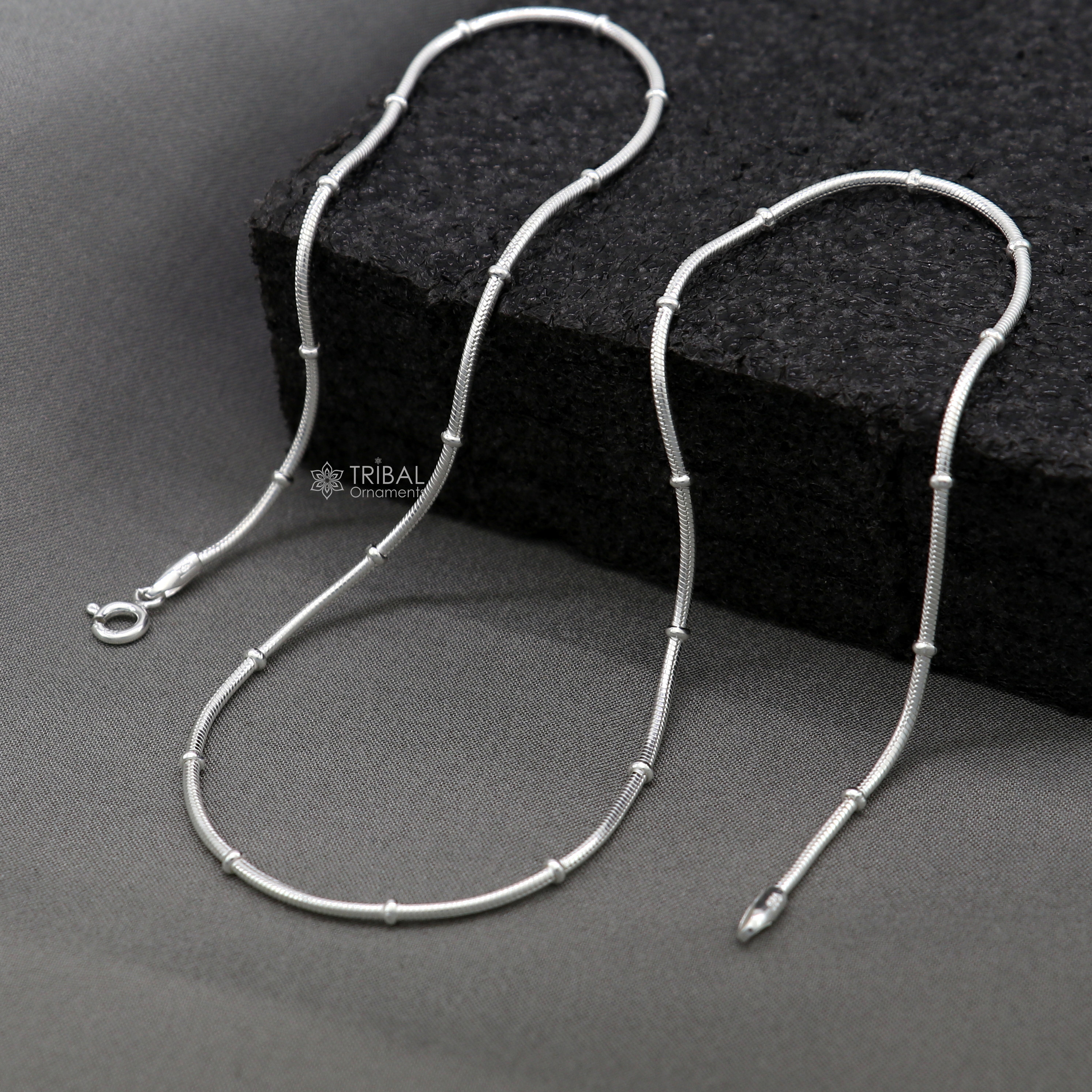 "Catena a serpente lunga 1 mm e 18\" in argento sterling 925, fatta a mano, con ciondolo a forma di serpente, catena per collana, catena in argento fant"