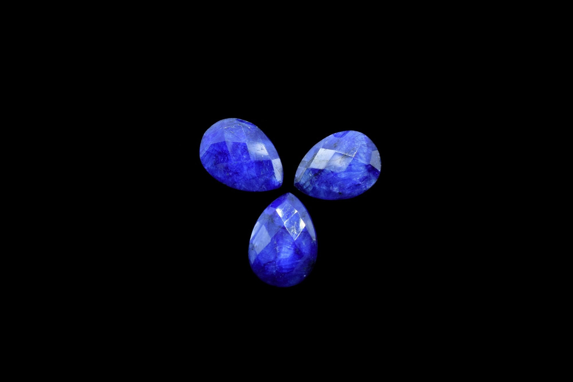 Perline sfaccettate a forma di pera in zaffiro blu, 10 x 14 mm a forma di pera, goccia sfaccettata in zaffiro blu, perline per gioielli in zaffiro, br