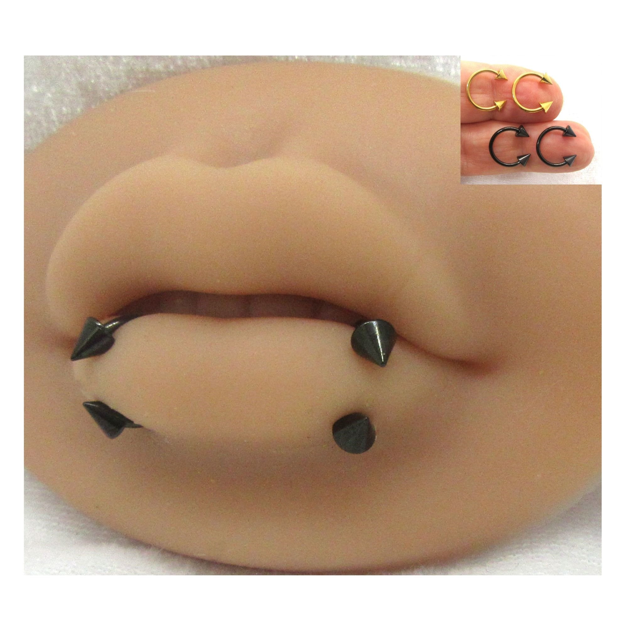 Coppia di piercing labbro a forma di serpente 14G 16G, piercing labbro a punta, piercing labbro inferiore, piercing a ferro di cavallo, piercing per l
