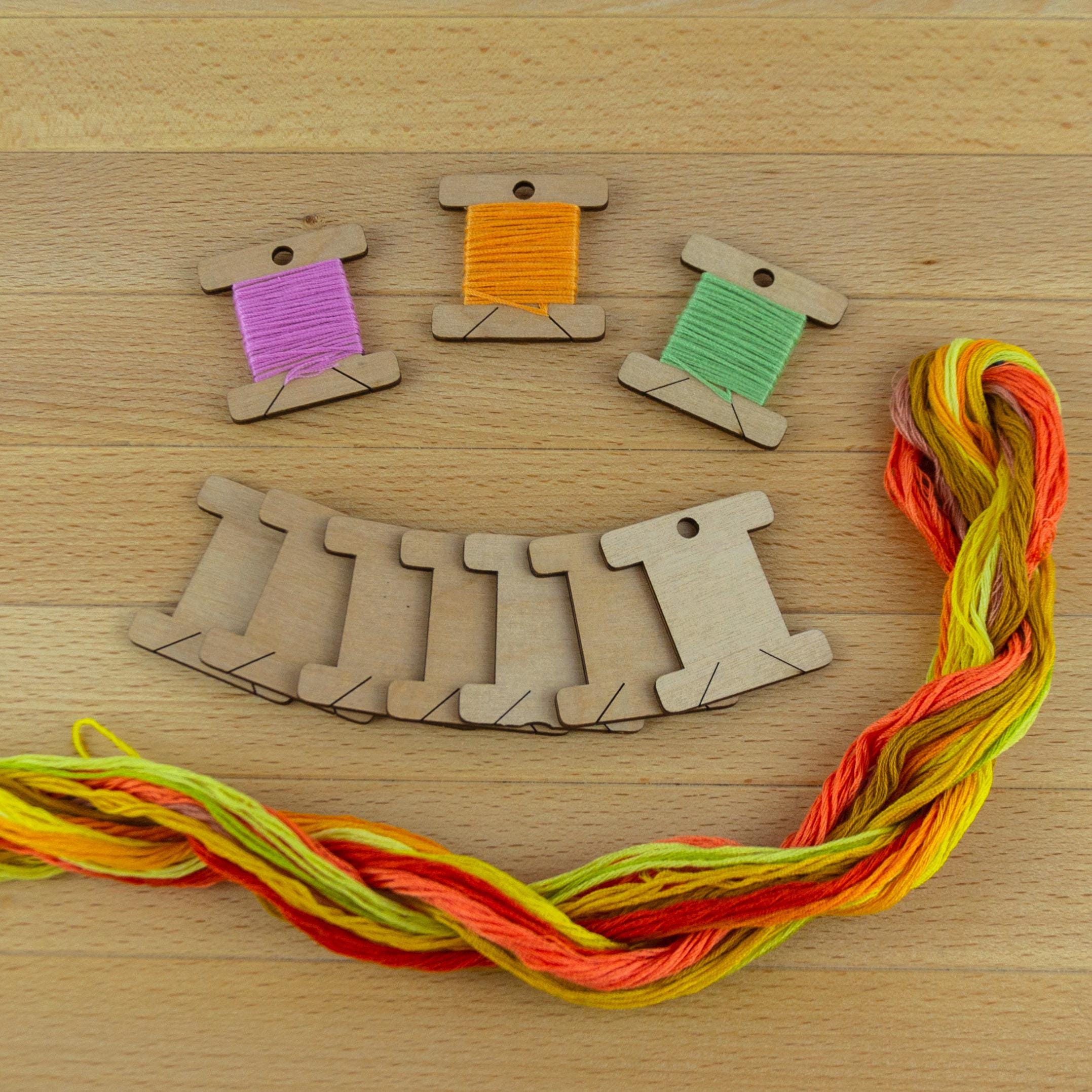 Set di rocchetti per filo da ricamo da 10, 20 e 50 pezzi, set di rocchetti in legno, rocchetti per fili, porta-filo, accessori per punto croce, strume