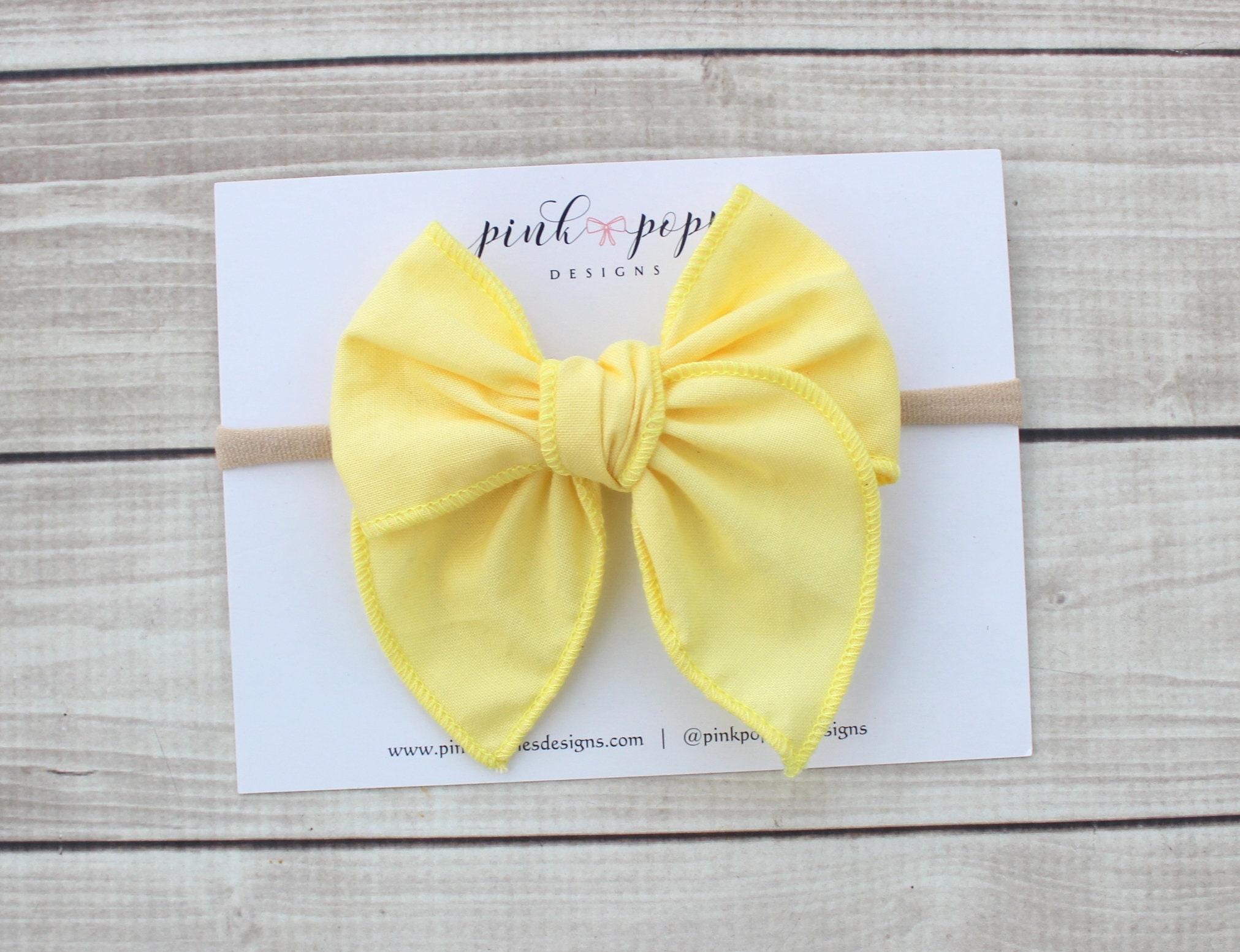 Fiocco per capelli a forma di ranuncolo, fiocco per capelli in cotone, molletta per capelli gialla, fascia in nylon gialla, fascia con fiocco giallo,