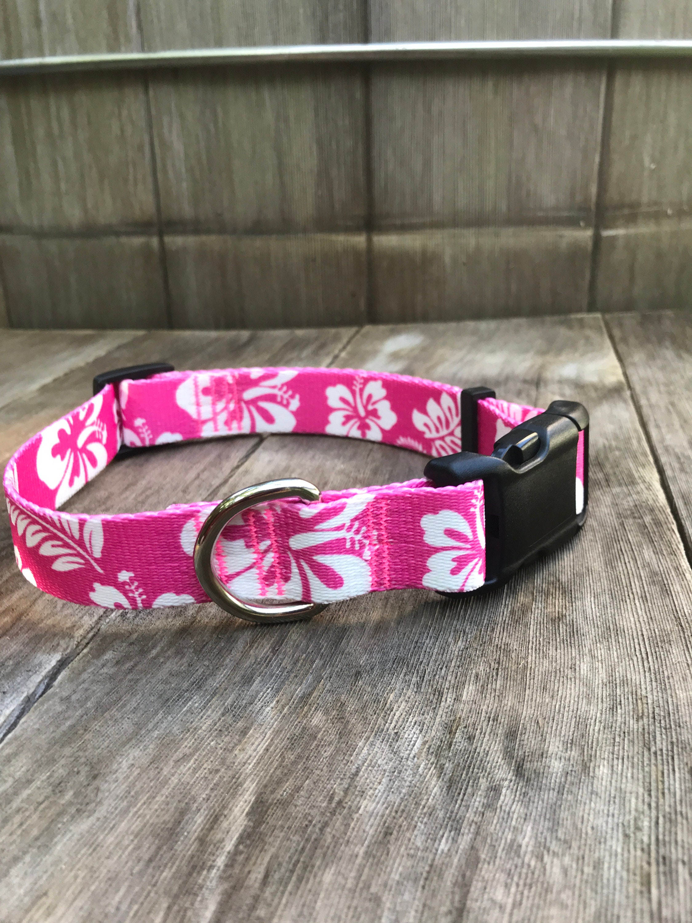 Collare per cani hawaiano rosa, collare rosa per cani, collare estivo per cani, collare tropicale, collare per cani di taglia grande, collare per cani