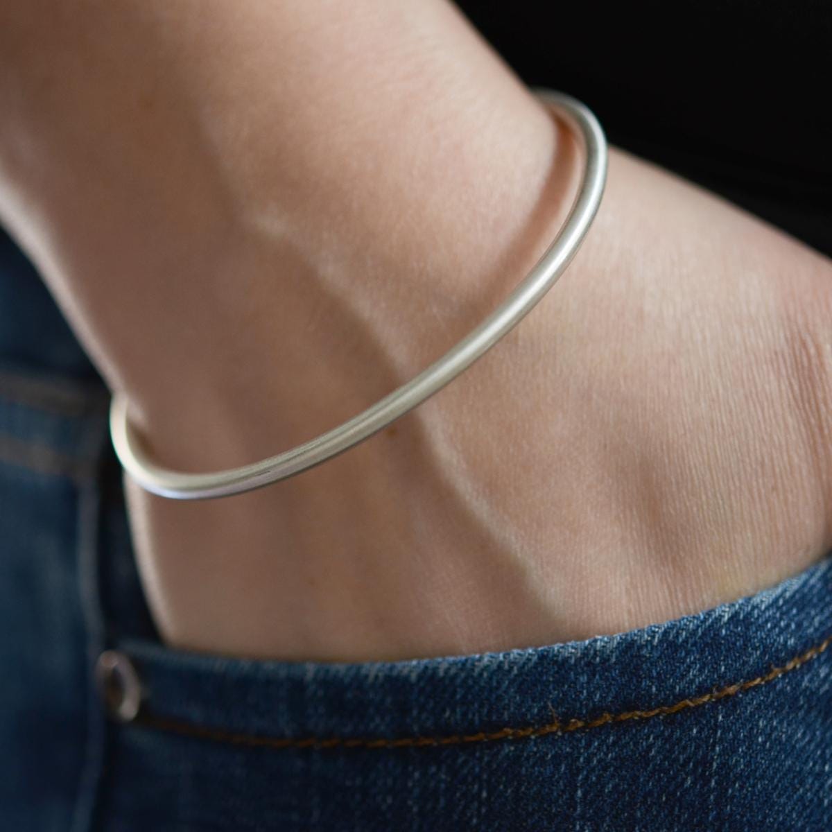Bracciale ovale in argento sterling massiccio / Bracciale spesso in argento sterling / Bracciale pesante in argento massiccio 925 / Bracciale semplice