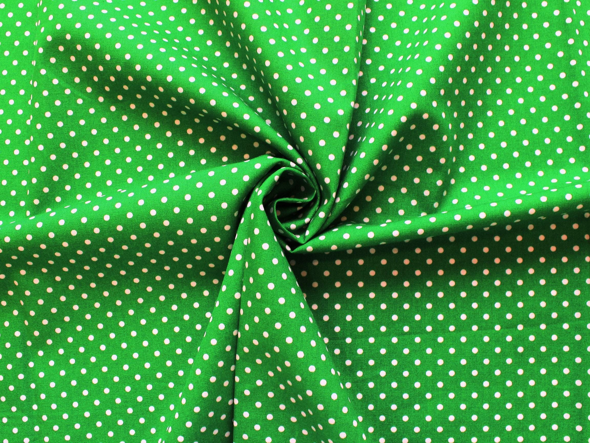 Tessuto di cotone verde a pois per quilting, tessuto di cotone verde brillante a pois primaverili, materiali per realizzare ghirlande, cotone per lavo