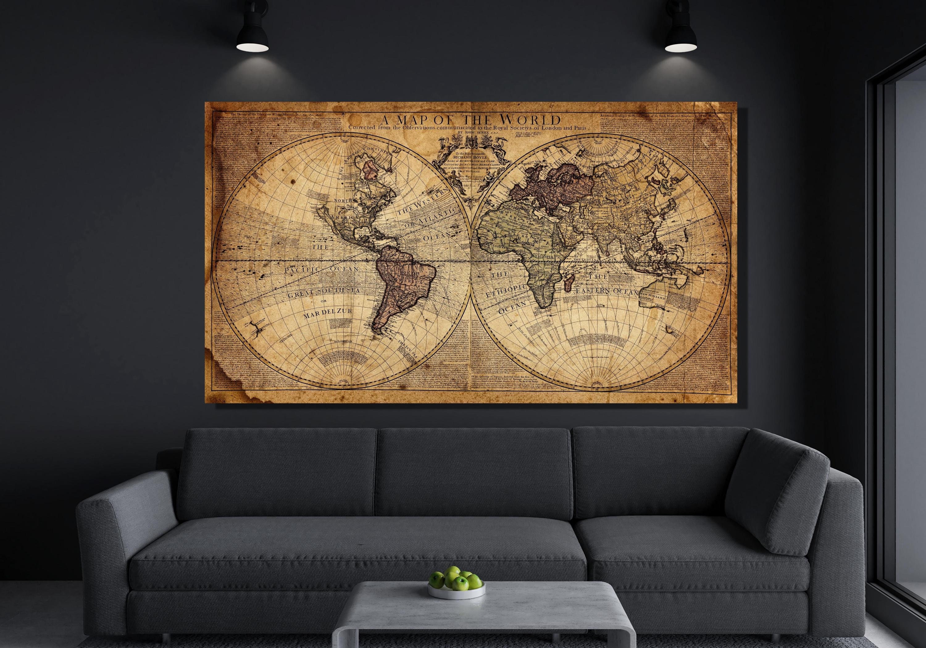 Mappa del vecchio mondo su tela, mappa del mondo su tela vintage, vecchio mondo, mappa del vecchio mondo, mappa del vecchio mondo, mappa su tela vinta