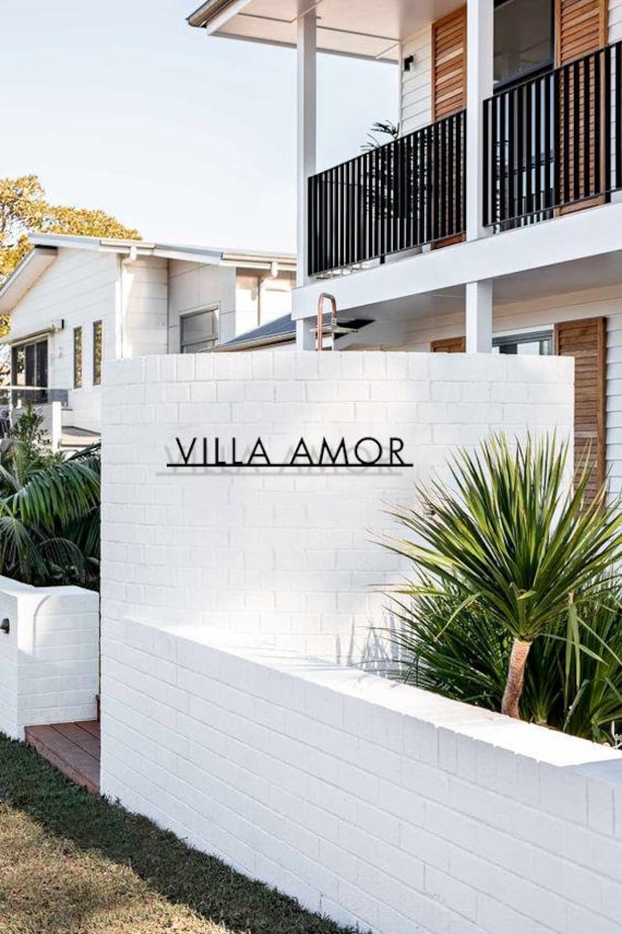 Targa con il nome della villa, targa in metallo personalizzata con il nome della villa, targa per esterni con il nome, targa in metallo per casa, rega