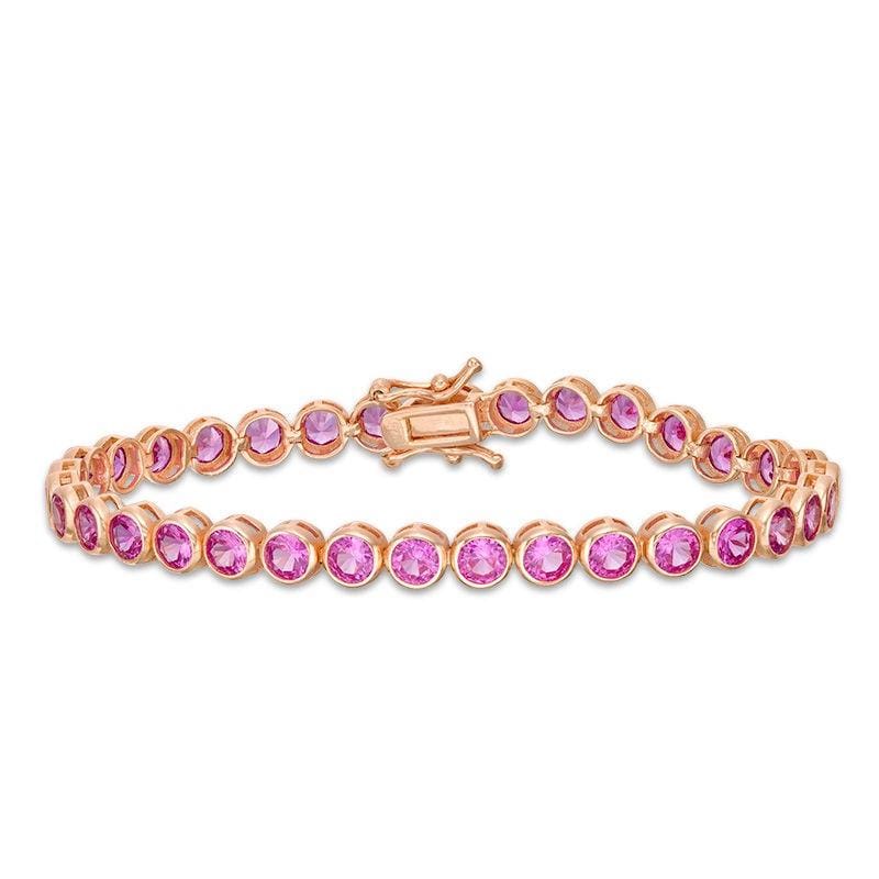 Bracciale zaffiro rosa, Bracciale tennis, Bracciale argento, Bracciale tennis oro, Bracciale delicato, Gioielli da sposa, Regalo damigella d'onore, Re
