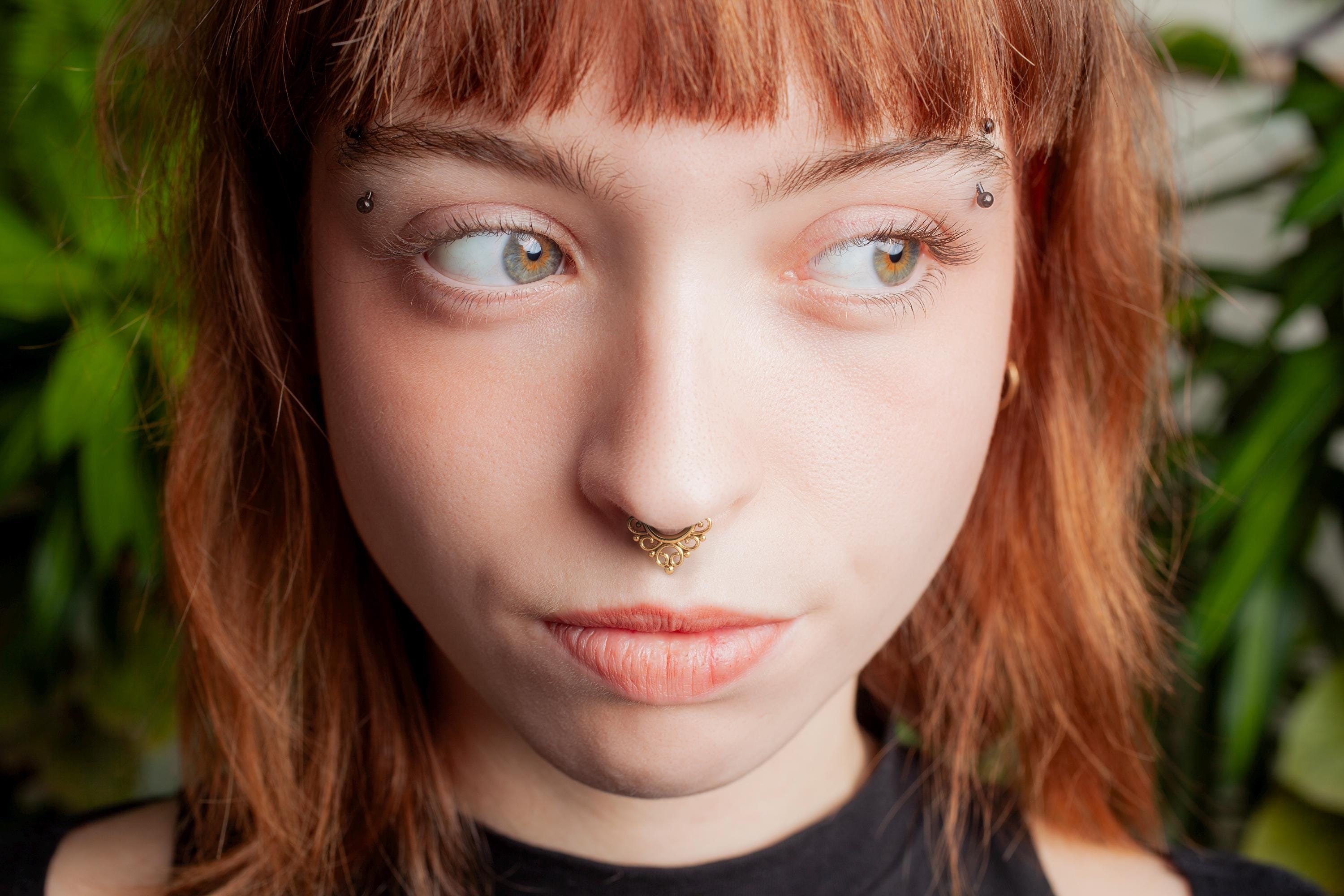 Piercing al setto nasale in oro, piercing al setto nasale da 16 g, piercing al setto nasale, piercing al setto nasale aderente, piercing al setto nasa