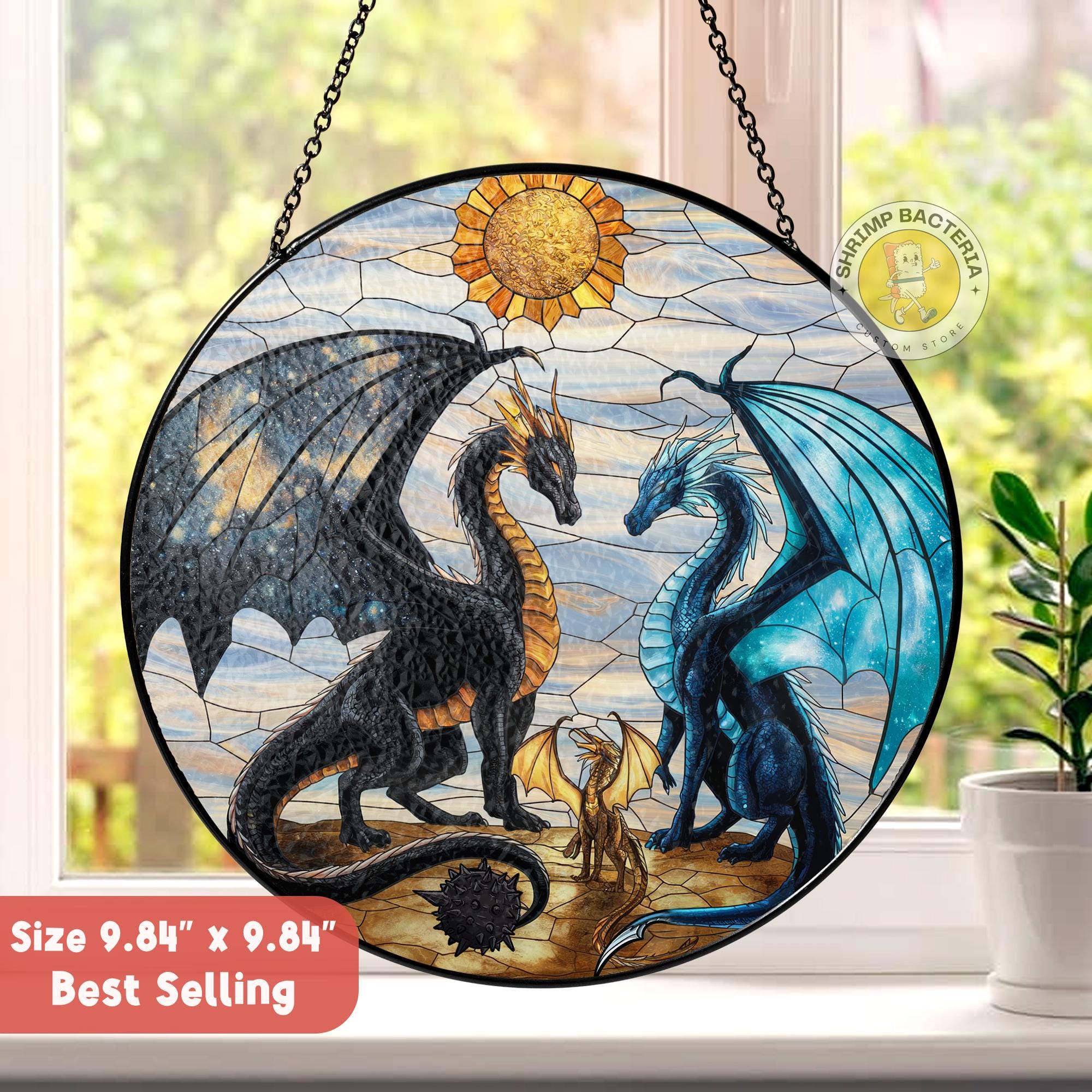 Ornamento acchiappasole a forma di ali di drago, ornamento del drago Sgaeyl Tairn Andarna per lettori fantasy, regalo per amanti dei libri, vetro colo