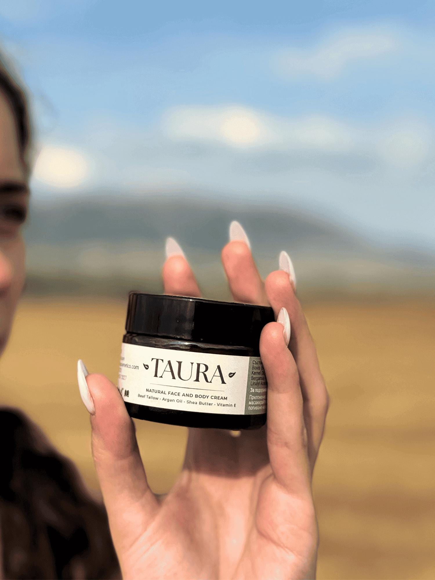 Crema viso e corpo al sego di manzo naturale - Idratante biologico con olio di argan, burro di karité e vitamina E - Pelle secca e sensibile - 50 ml